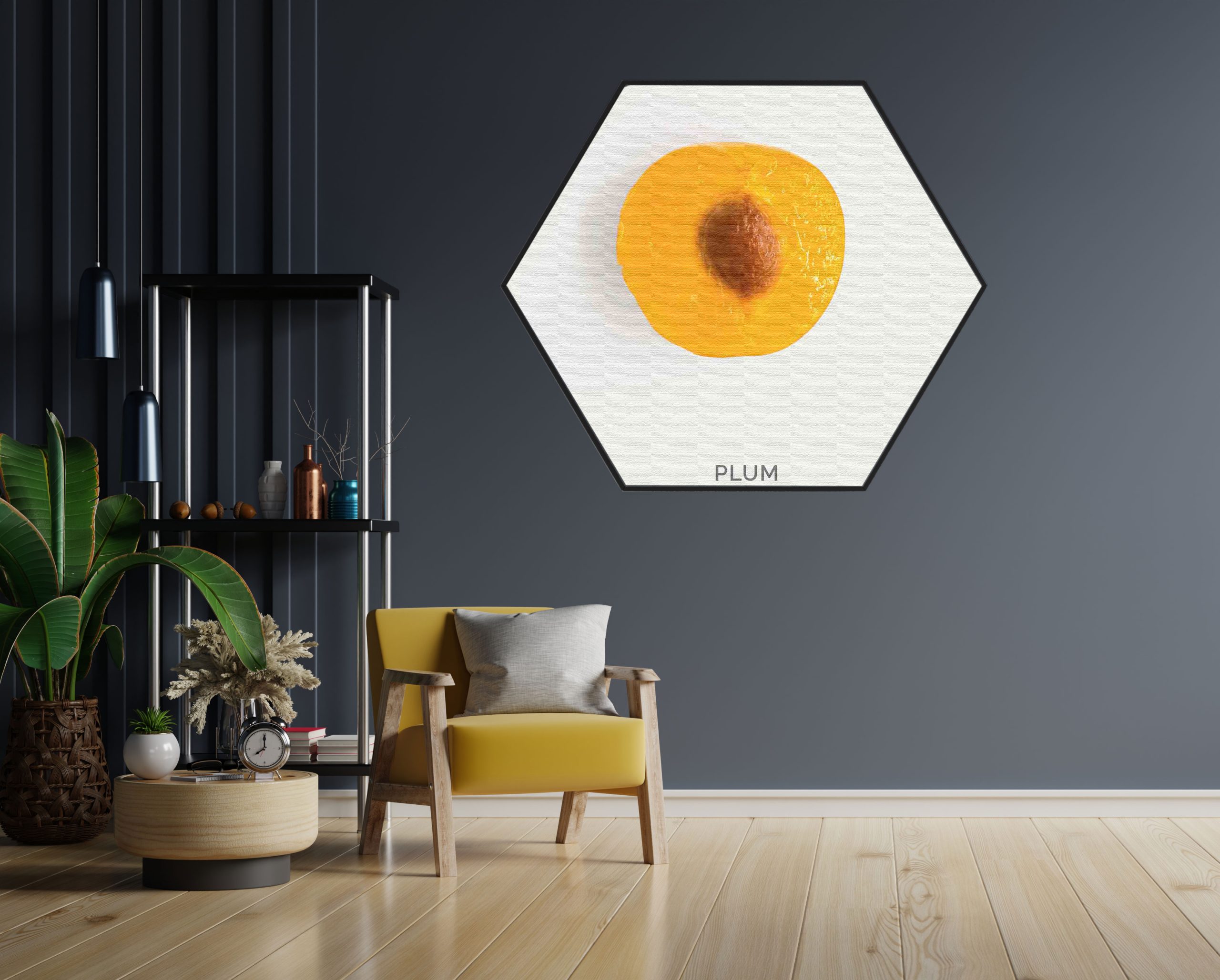 Akoestisch Schilderij Plum Pruim Oranje Hexagon Template Hexagon eten en drinken 9 1 scaled 1