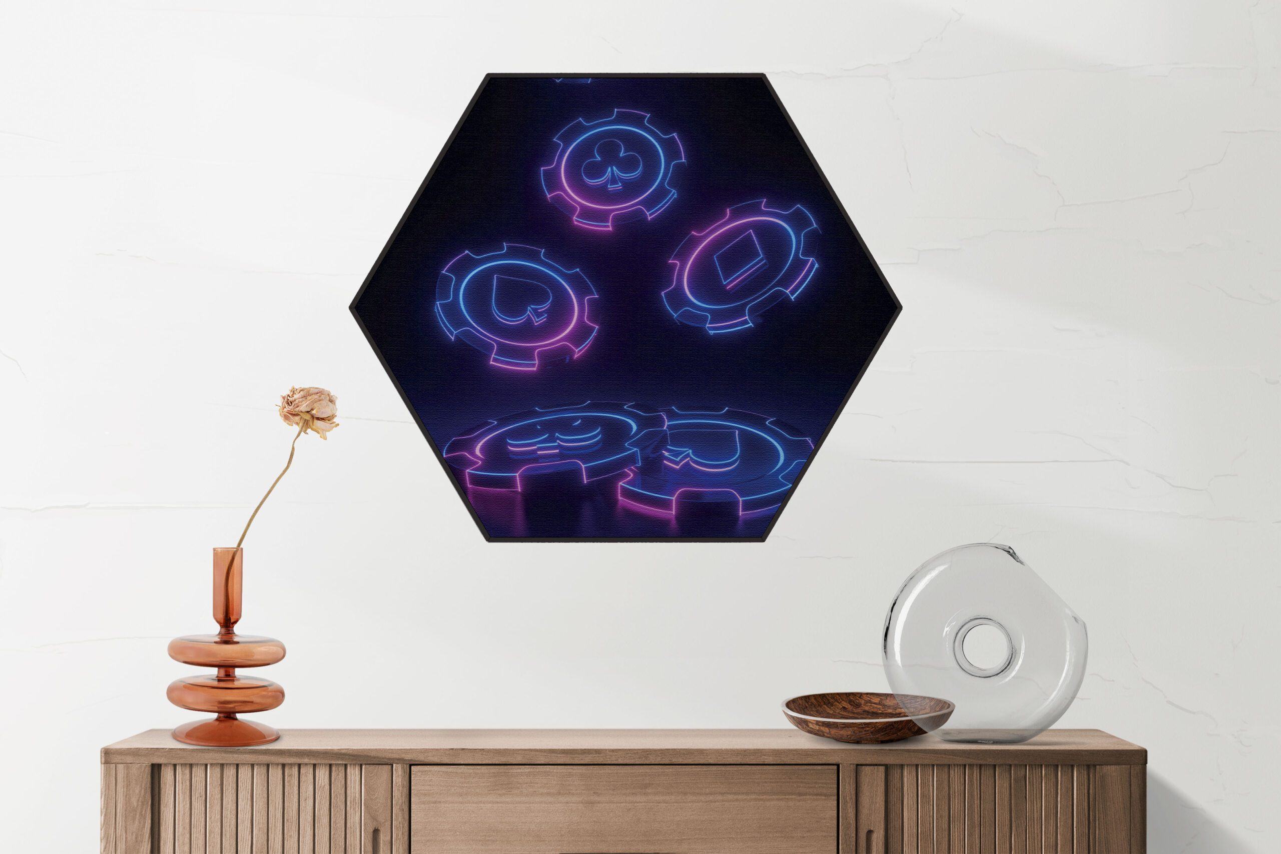 Akoestisch Schilderij Pokerfiches Hexagon Template Hexagon gaming en spel 19 1 1 scaled 1