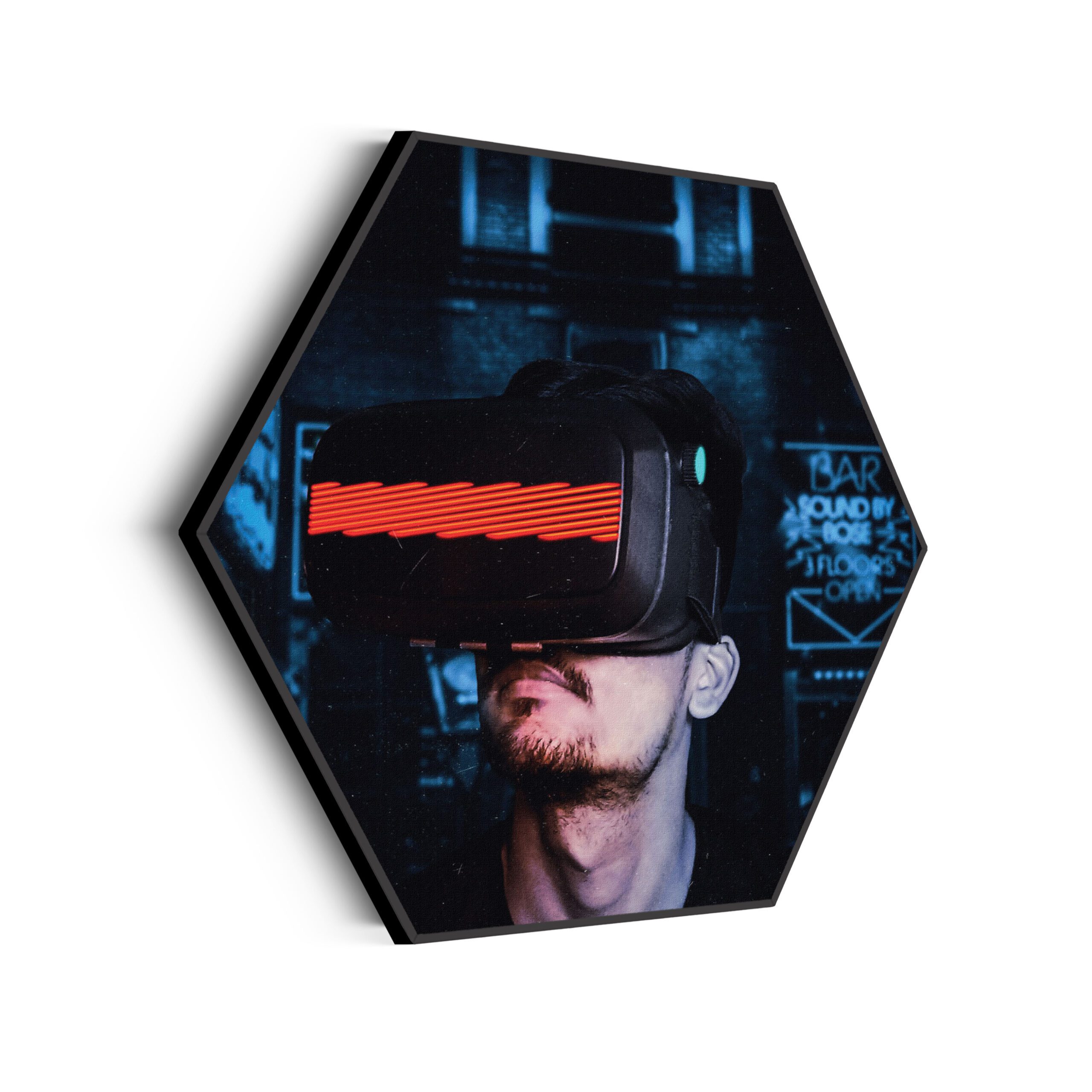 Akoestisch Schilderij VR Bril Hexagon Template Hexagon gaming en spel 5 scaled 1