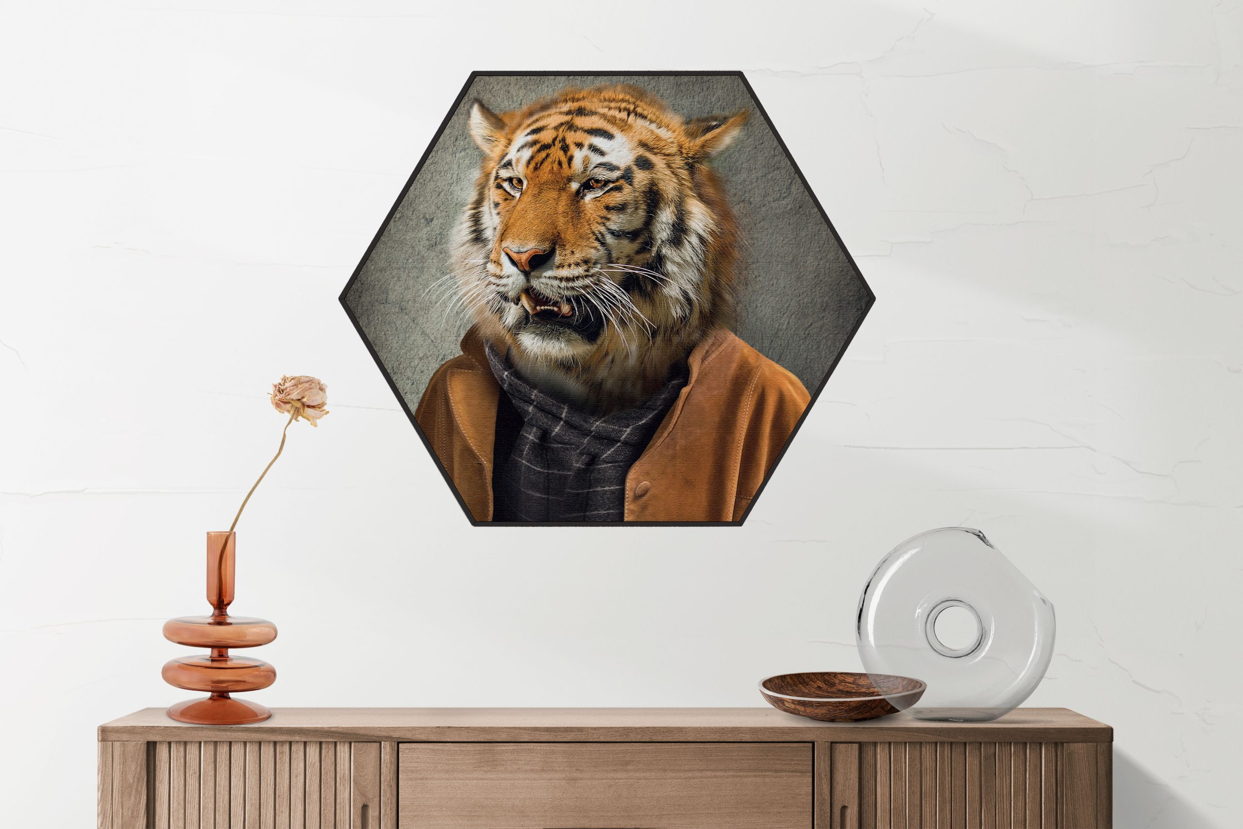 Akoestisch Schilderij Menselijke Tijger Hexagon Template Hexagon ironisch 4 1 scaled 1