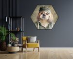 Akoestisch Schilderij Menselijke Hond Met Pet Hexagon Template Hexagon ironisch 8 1 1 scaled 1