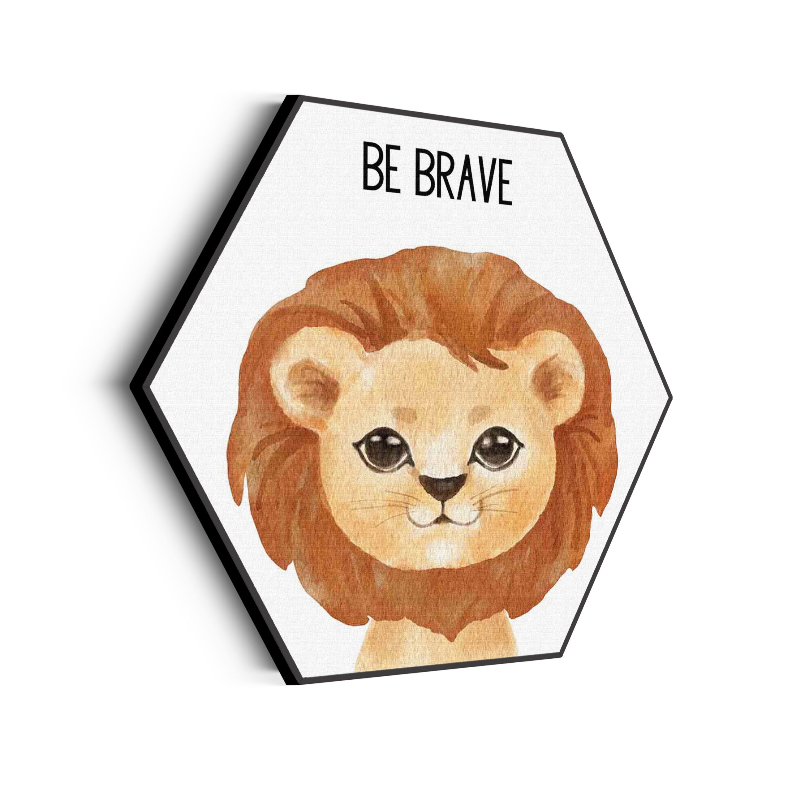 Akoestisch Schilderij Be Brave Leeuw Hexagon Template Hexagon kinderen 10 scaled 1