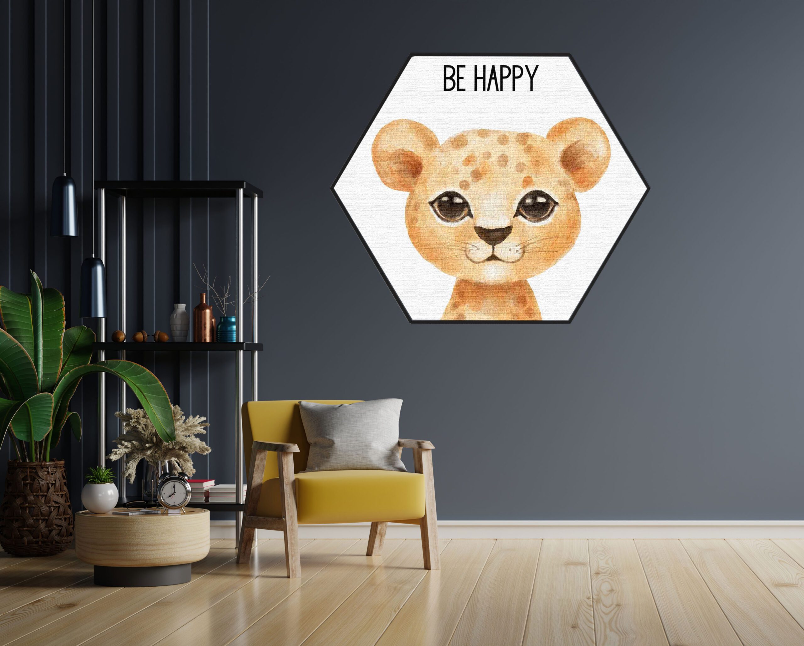 Akoestisch Schilderij Be Happy Leeuwin Hexagon Template Hexagon kinderen 11 1 scaled 1