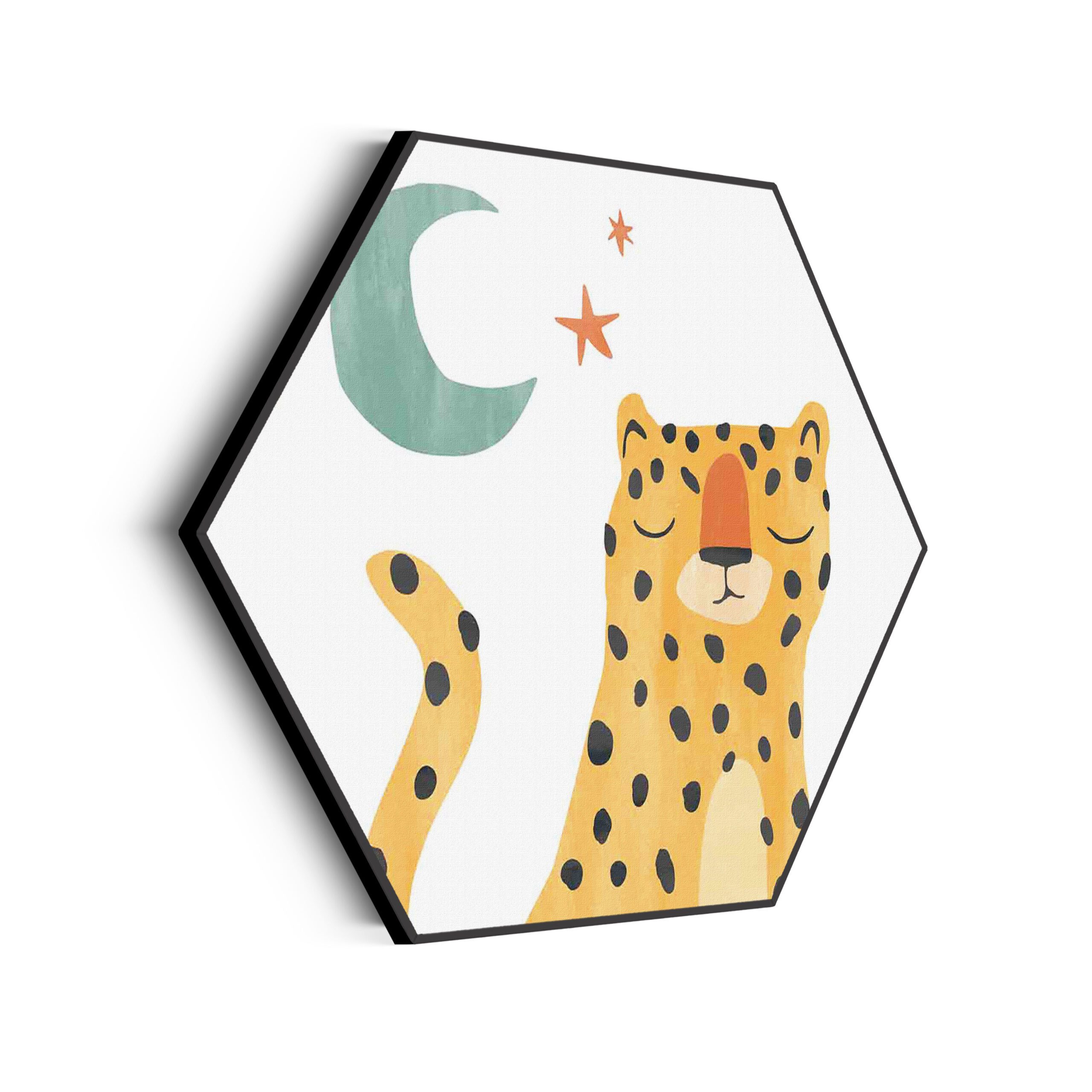 Akoestisch Schilderij Luie Luipaardje Hexagon Template Hexagon kinderen 24 scaled 1