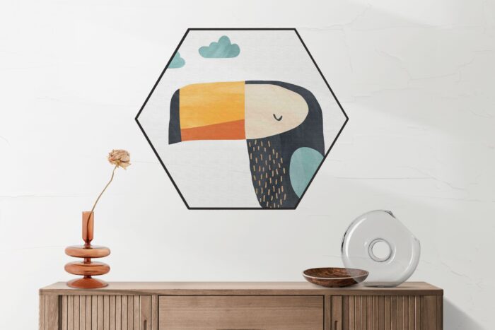 Akoestisch Schilderij Toekan in de wolken Hexagon Template Hexagon kinderen 30 1 1 scaled 1