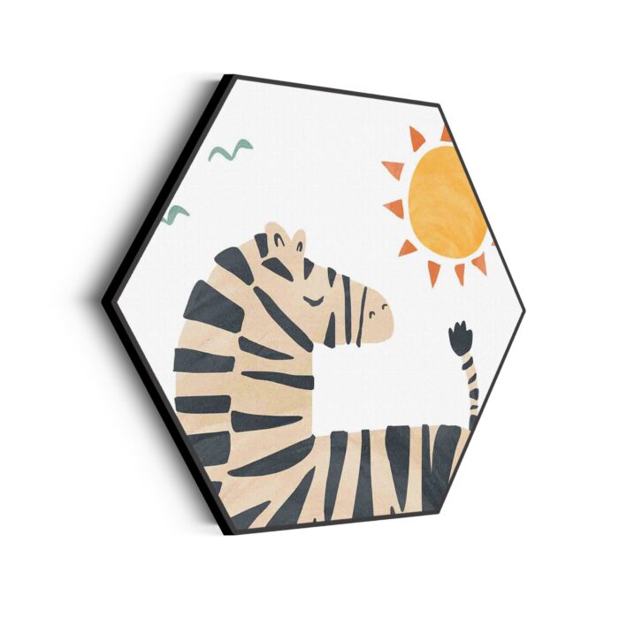 Akoestisch Schilderij Zebrapaardje in het zonnetje Hexagon Template Hexagon kinderen 31 scaled 1