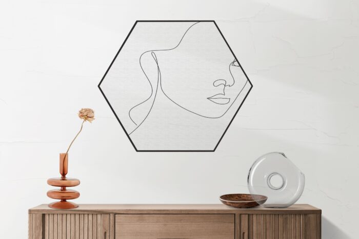 Akoestisch Schilderij Dame Gouden Make up Hexagon Template Hexagon lifestyle 11 2 scaled 1