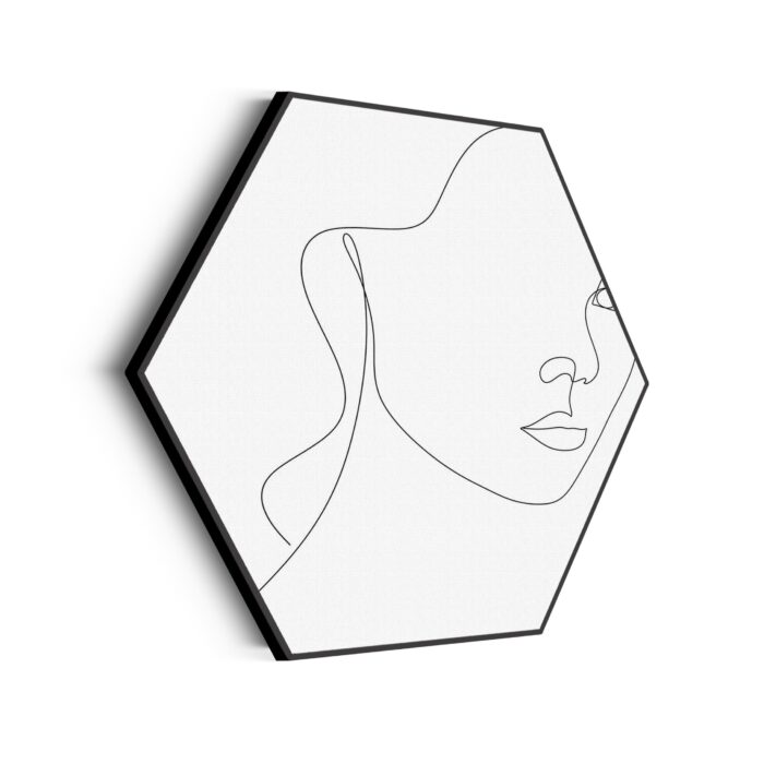 Akoestisch Schilderij Dame Gouden Make up Hexagon Template Hexagon lifestyle 11 scaled 1