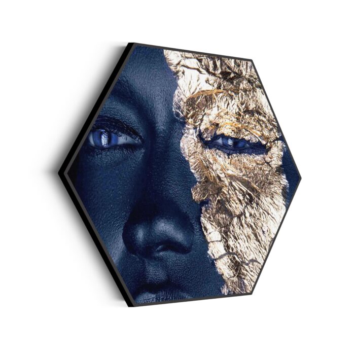 Akoestisch Schilderij Dame Gouden Make up Hexagon Template Hexagon lifestyle 15 scaled 1