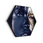 Akoestisch Schilderij Dame Gouden Make up Hexagon Template Hexagon lifestyle 16 scaled 1
