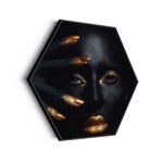 Akoestisch Schilderij Dame Gouden Make up Hexagon Template Hexagon lifestyle 17 scaled 1