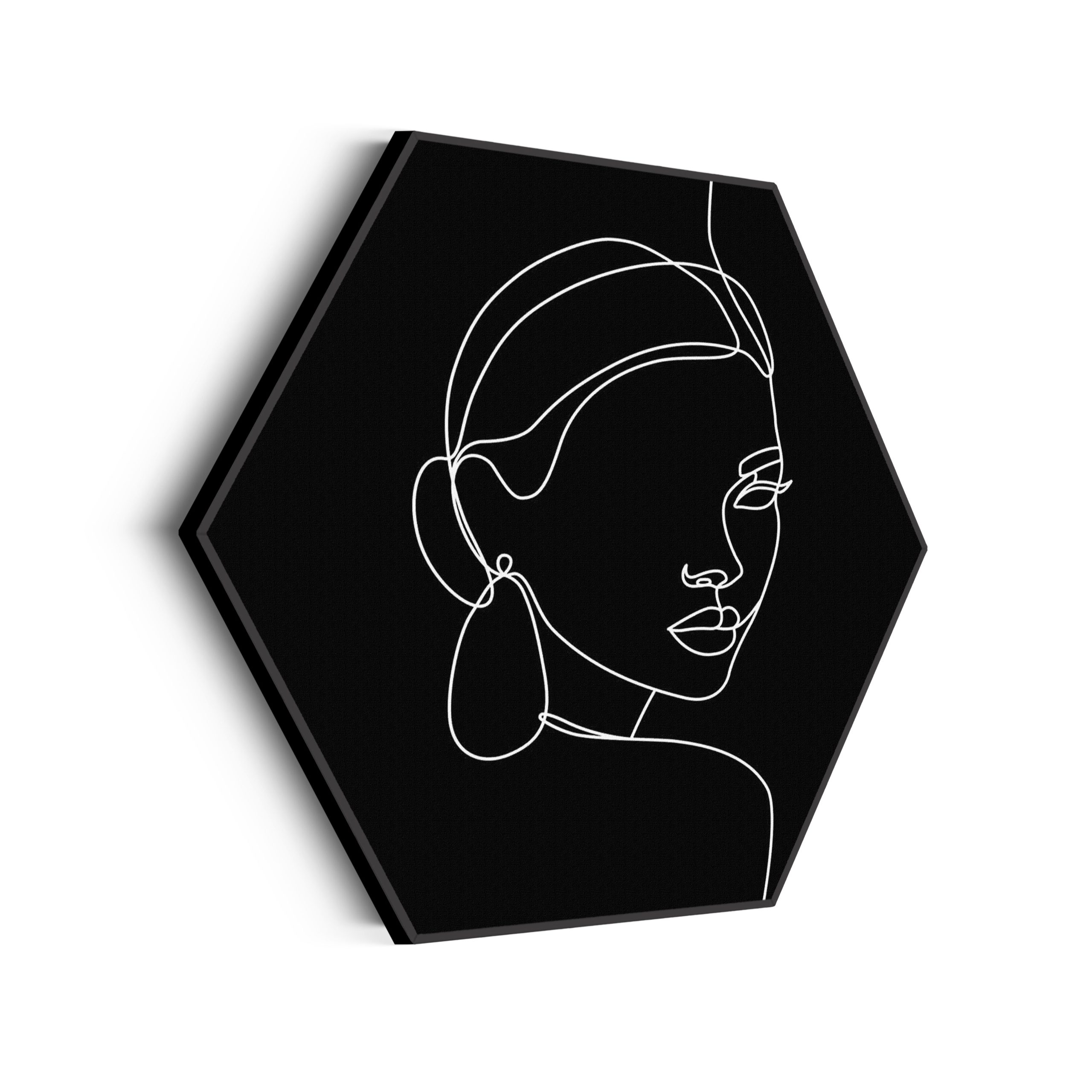 Akoestisch Schilderij Dame Gouden Make up Hexagon Template Hexagon lifestyle 22 scaled 1