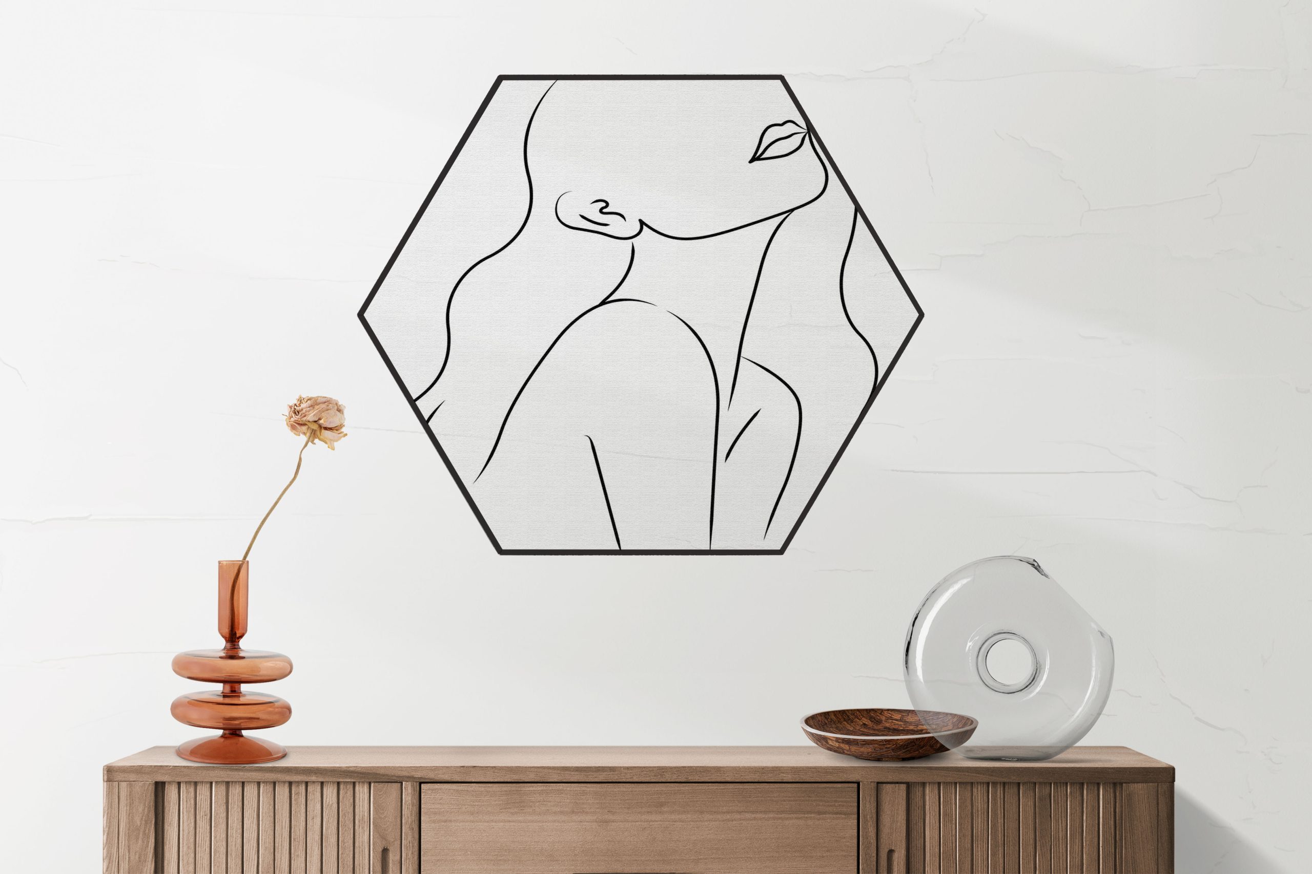 Akoestisch Schilderij Dame Gouden Make up Hexagon Template Hexagon lifestyle 7 2 scaled 1