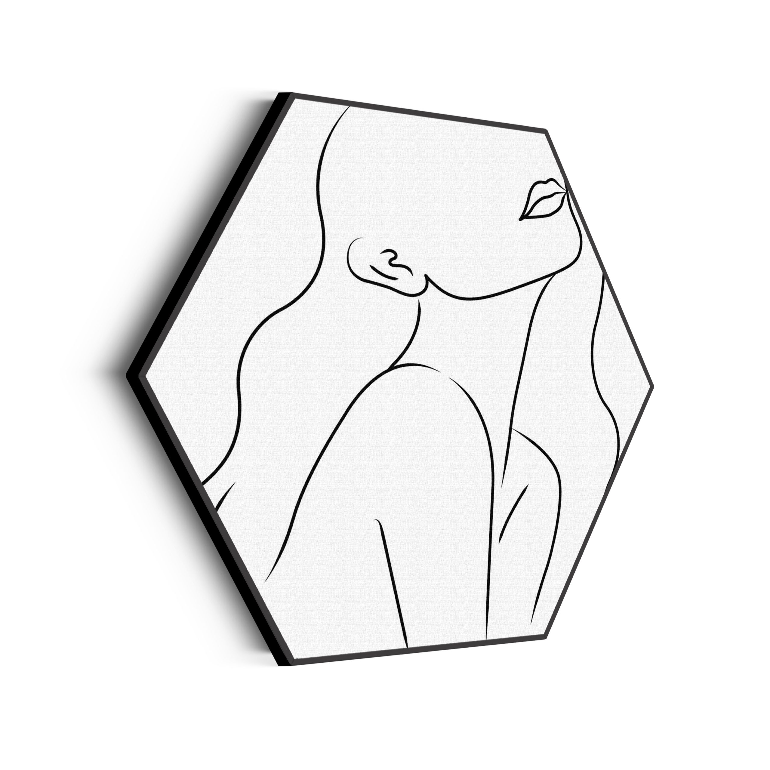 Akoestisch Schilderij Dame Gouden Make up Hexagon Template Hexagon lifestyle 7 scaled 1