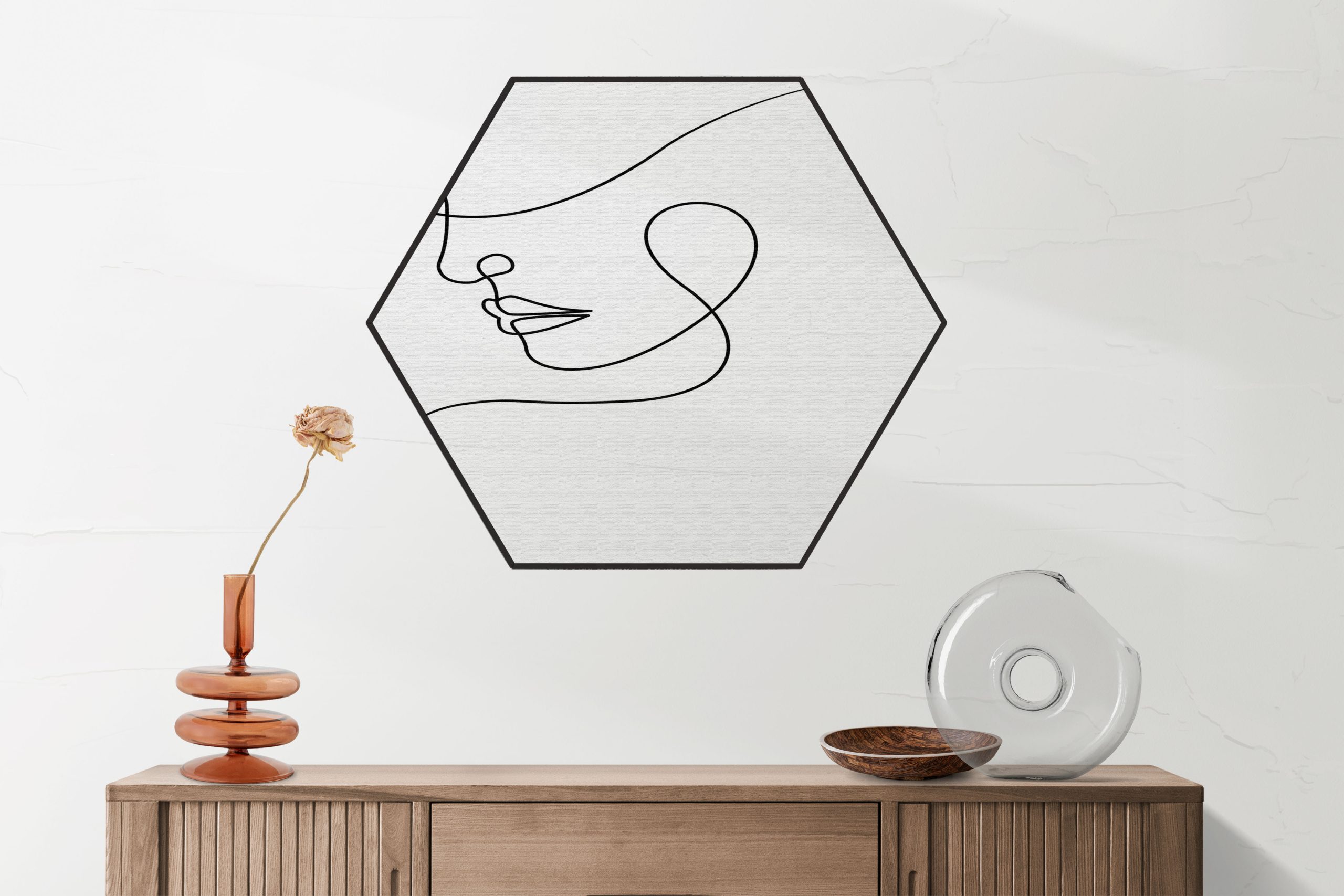 Akoestisch Schilderij Dame Gouden Make up Hexagon Template Hexagon lifestyle 8 2 scaled 1