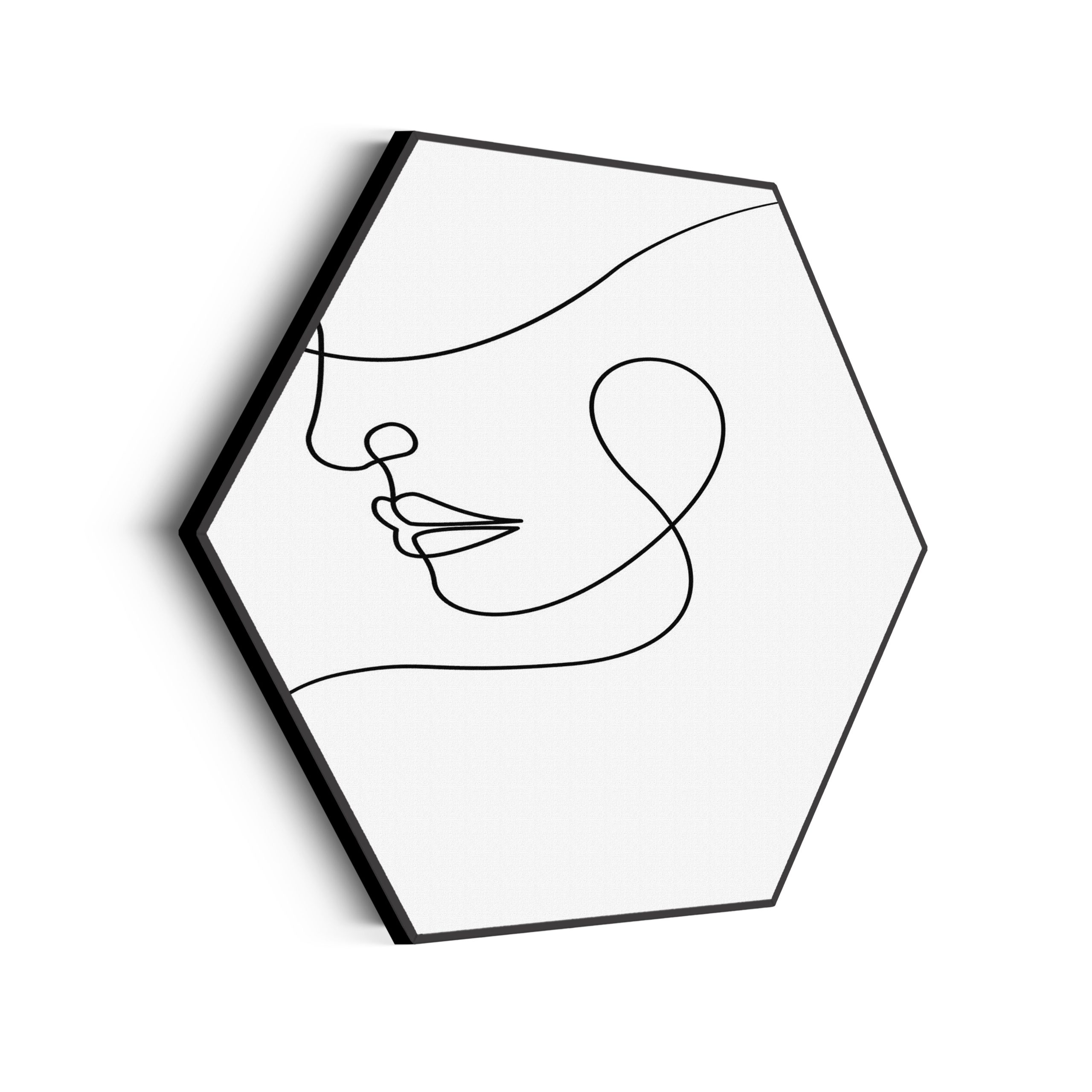 Akoestisch Schilderij Dame Gouden Make up Hexagon Template Hexagon lifestyle 8 scaled 1