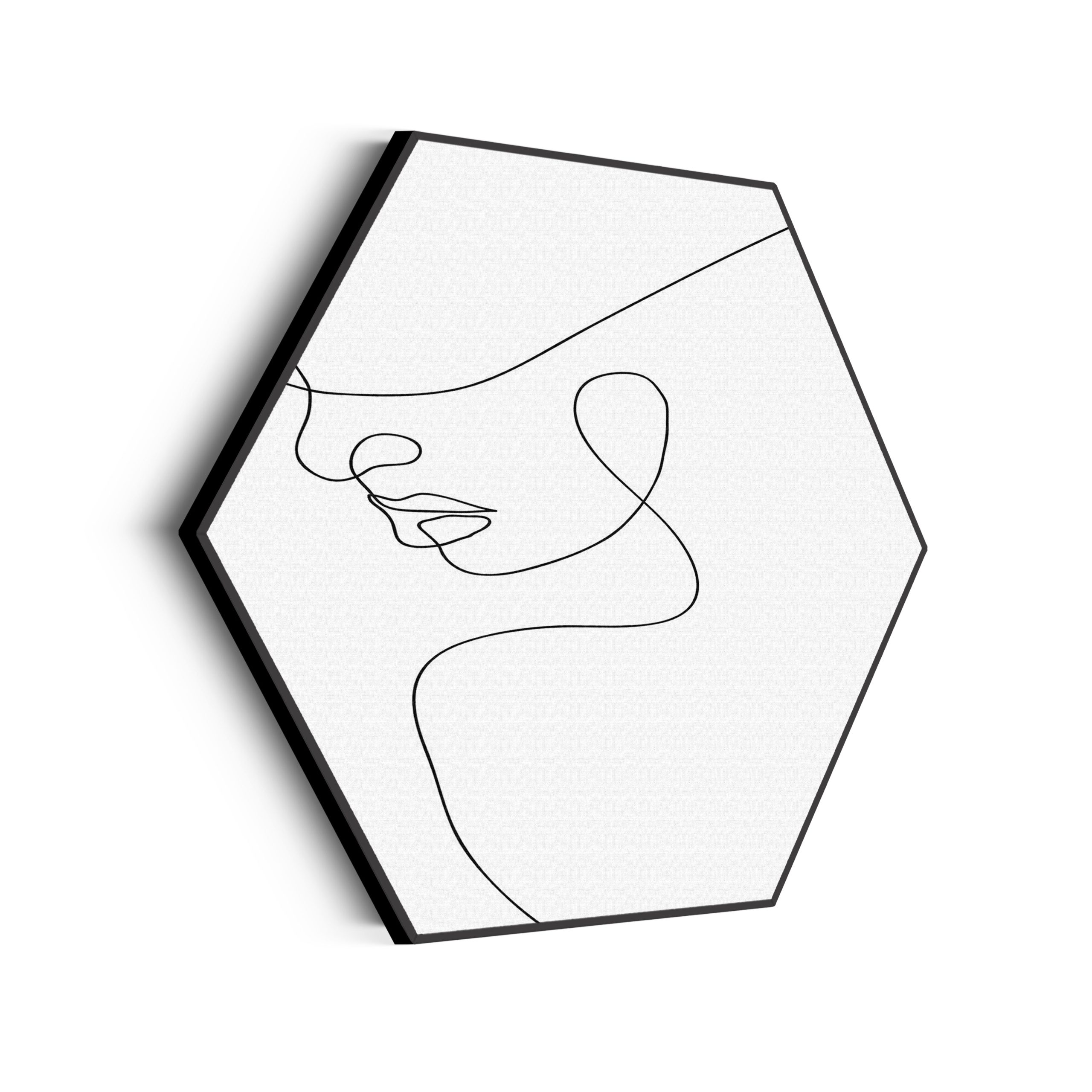 Akoestisch Schilderij Dame Gouden Make up Hexagon Template Hexagon lifestyle 9 scaled 1