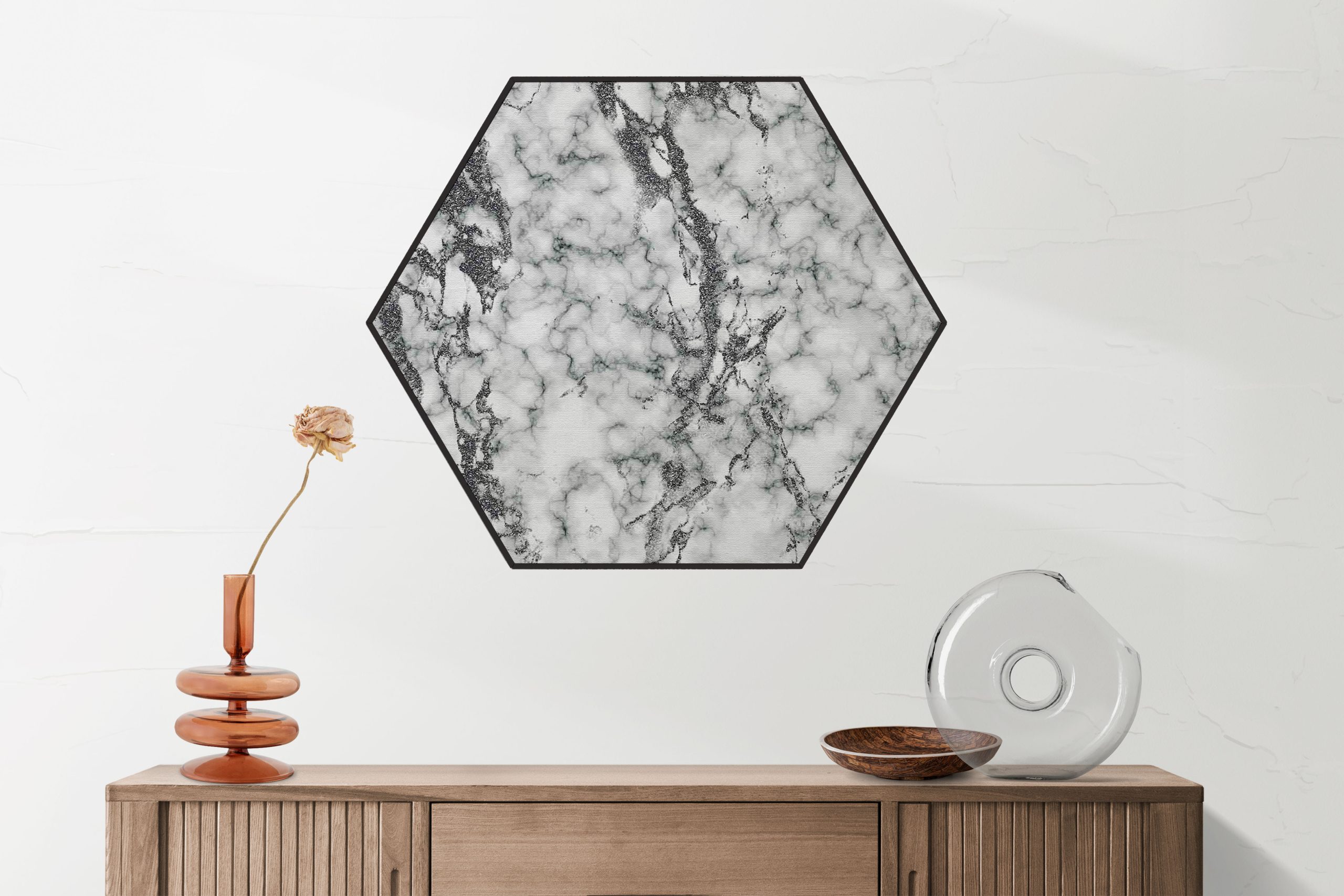 Akoestisch Schilderij Basis Marmer Look Grijs Hexagon Template Hexagon marmer 1 2 scaled 1