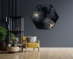 Akoestisch Schilderij Abstract Marmer Look Zwart met Goud 03 Hexagon Template Hexagon marmer 12 1 scaled 1