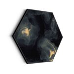 Akoestisch Schilderij Abstract Marmer Look Zwart met Goud 03 Hexagon Template Hexagon marmer 12 scaled 1