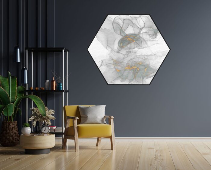 Akoestisch Schilderij Abstract Marmer Look Grijs met Goud 07 Hexagon Template Hexagon marmer 18 1 scaled 1