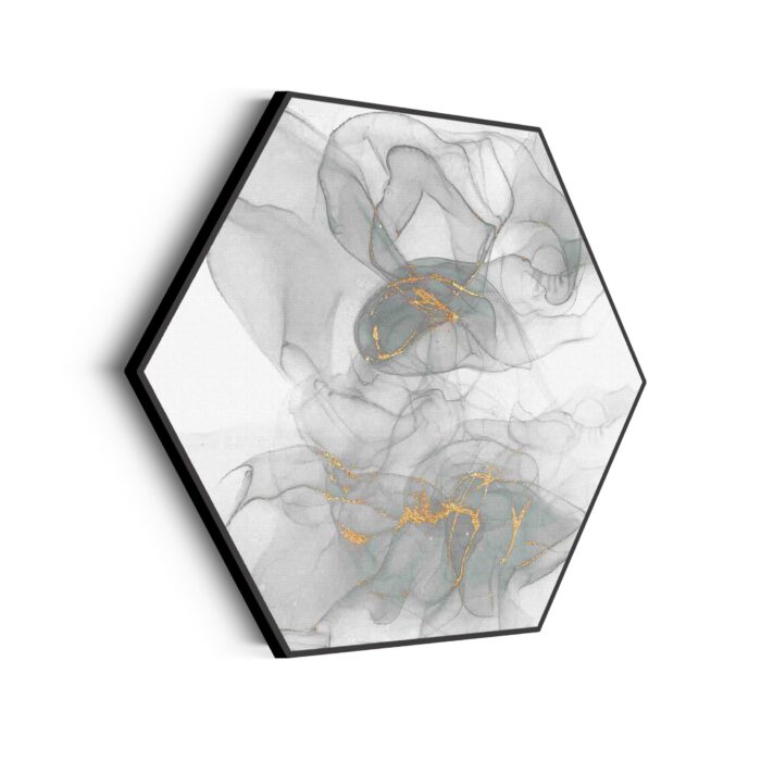 Akoestisch Schilderij Abstract Marmer Look Grijs met Goud 07 Hexagon Template Hexagon marmer 18 scaled 1