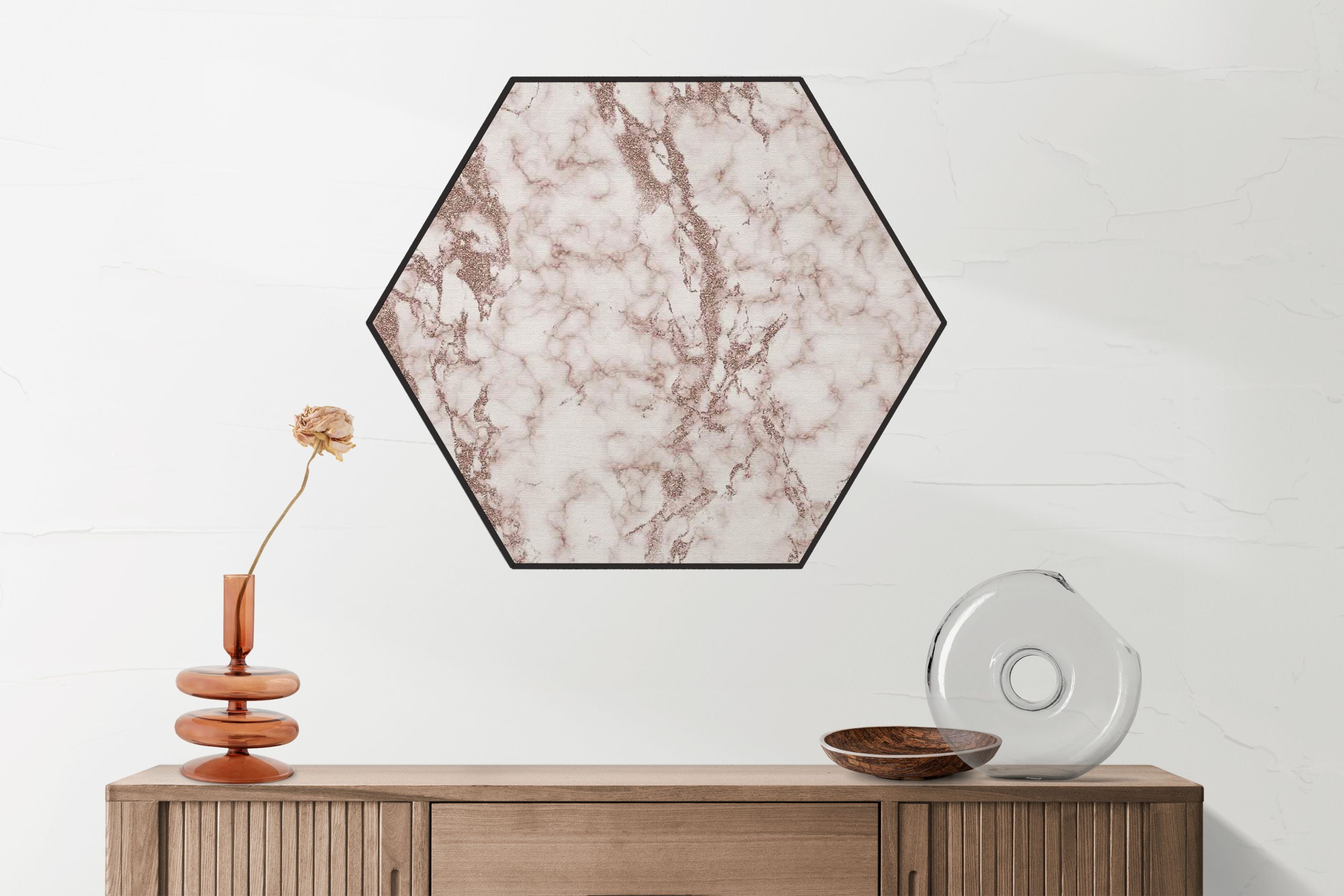 Akoestisch Schilderij Basis Marmer Look Bruin Hexagon Template Hexagon marmer 2 2 scaled 1
