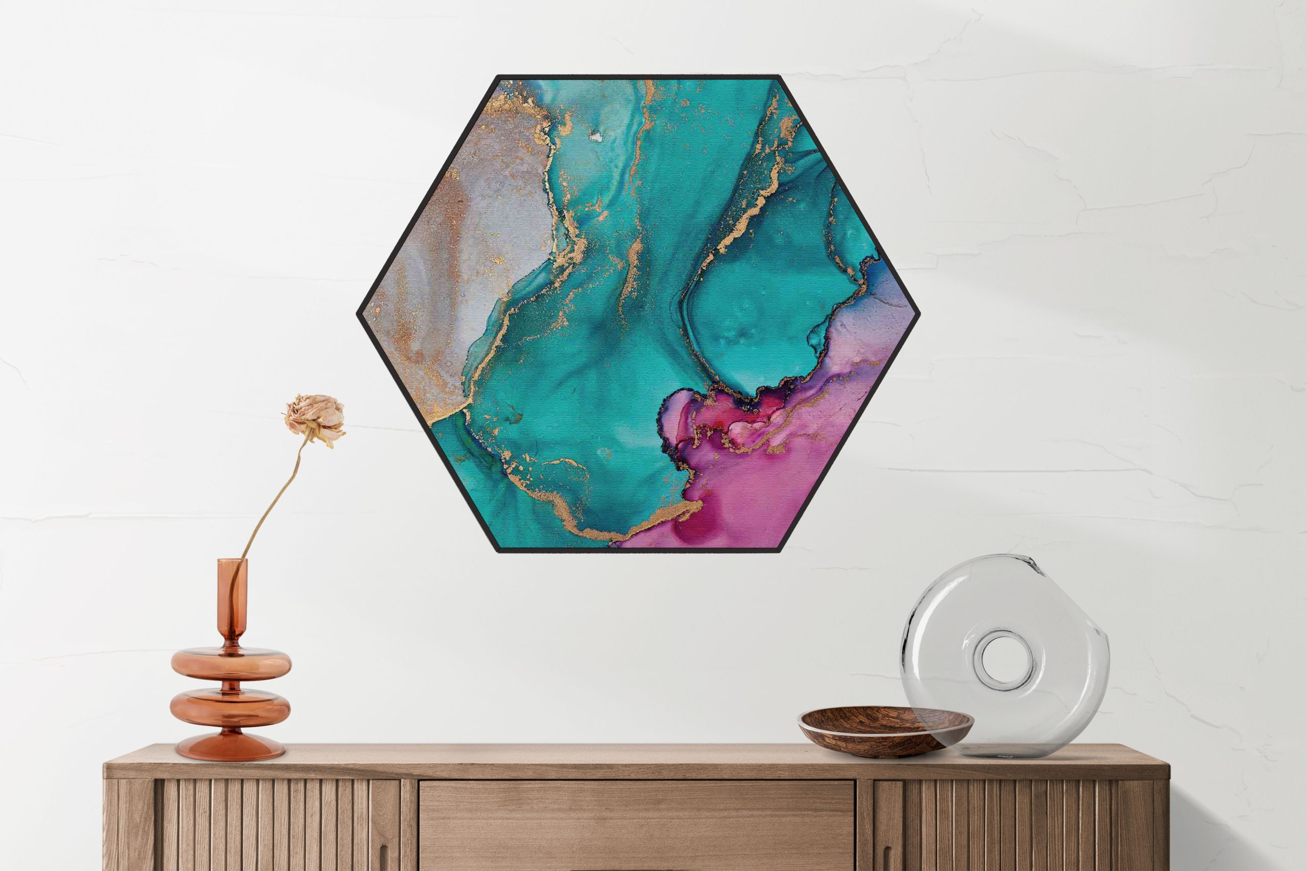 Akoestisch Schilderij Marmer Look Colored 05 Hexagon Template Hexagon marmer 25 2 scaled 1