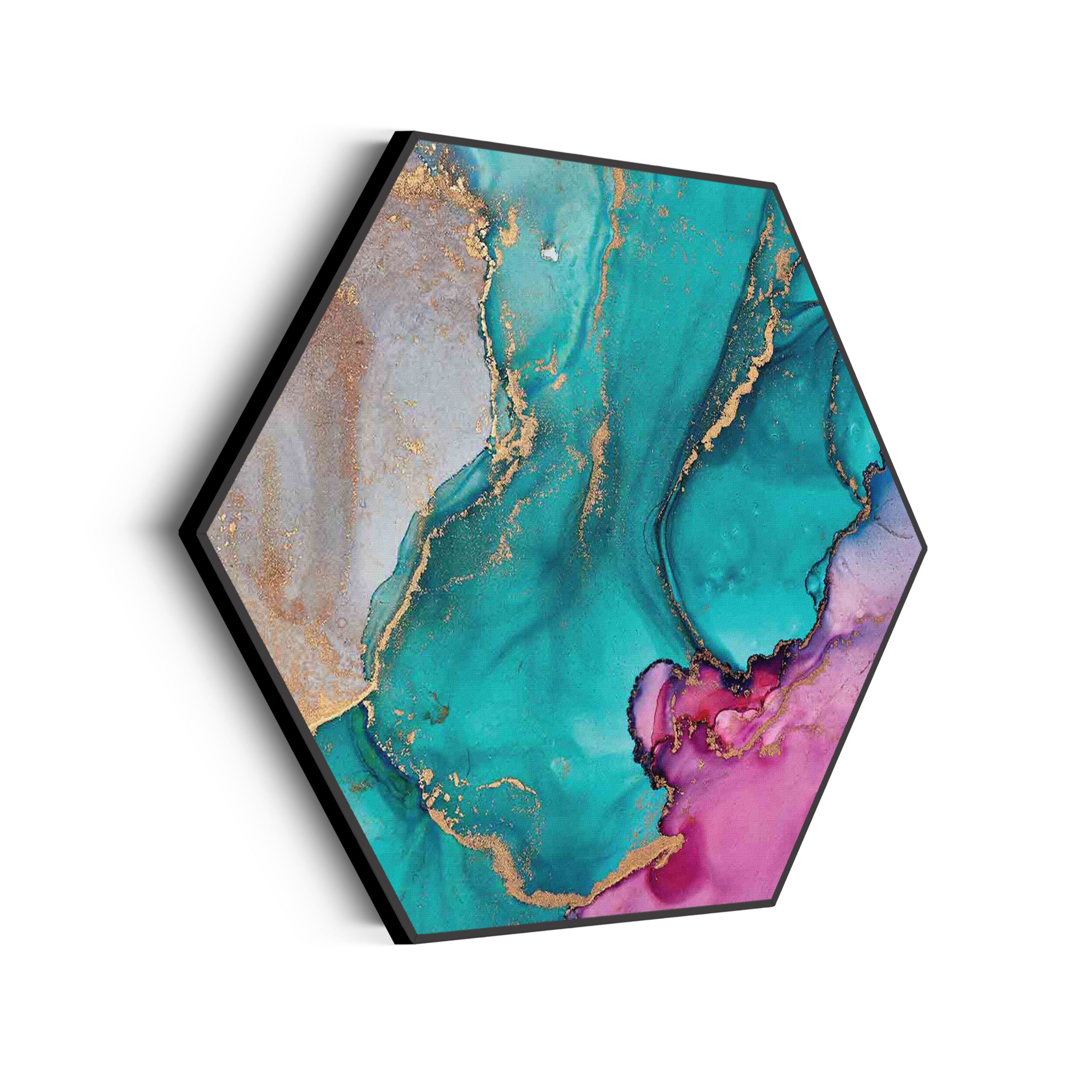 Akoestisch Schilderij Marmer Look Colored 05 Hexagon Template Hexagon marmer 25 scaled 1