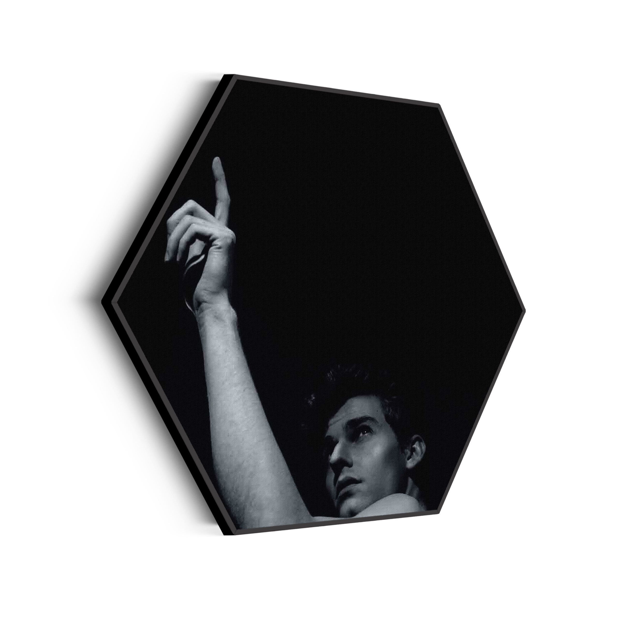 Akoestisch Schilderij Mooie Jonge Man Met Ontbloot Bovenlichaam Hexagon Template Hexagon mensen 28 scaled 1