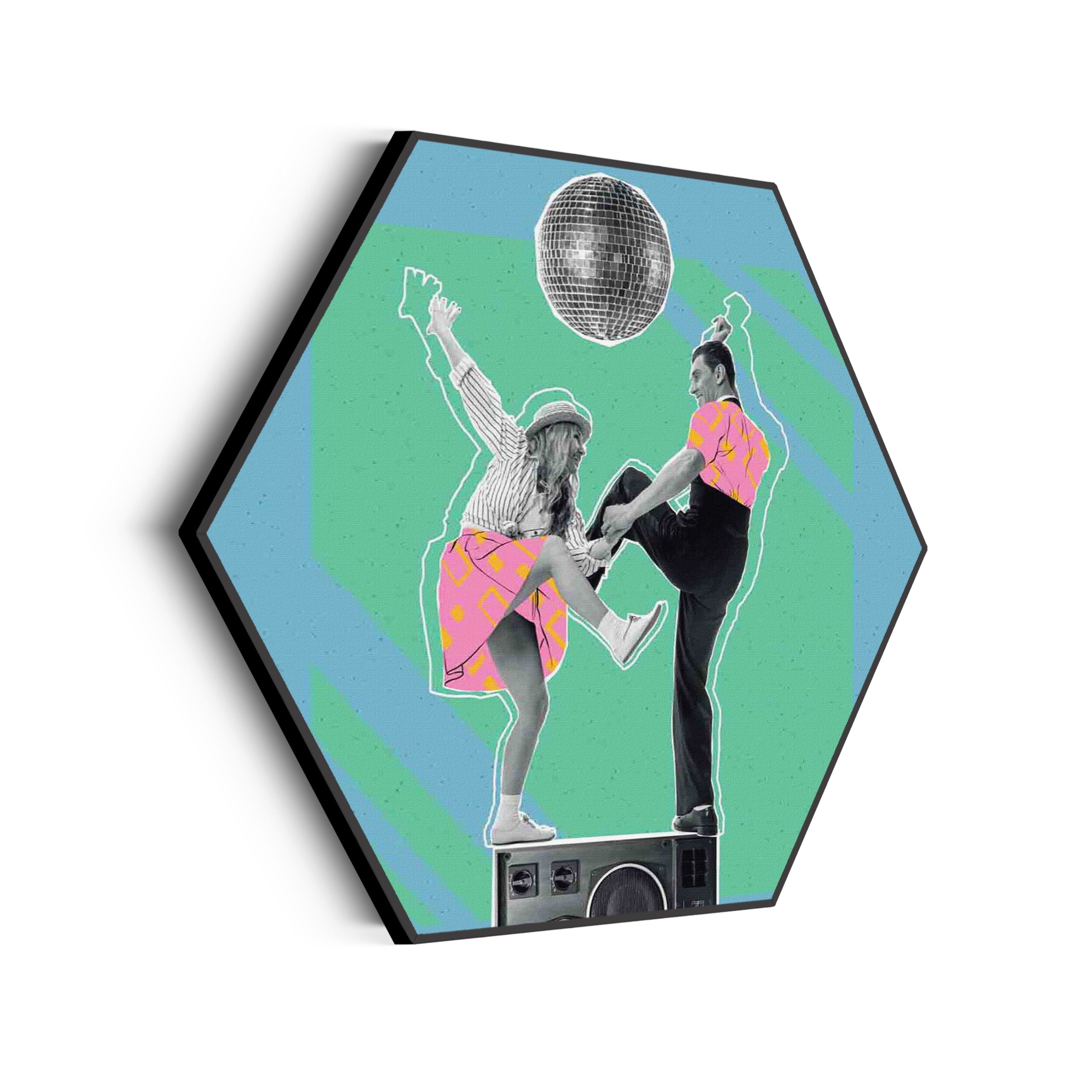 Akoestisch Schilderij The Dancing Disco Hexagon Template Hexagon muziek 1 scaled 1