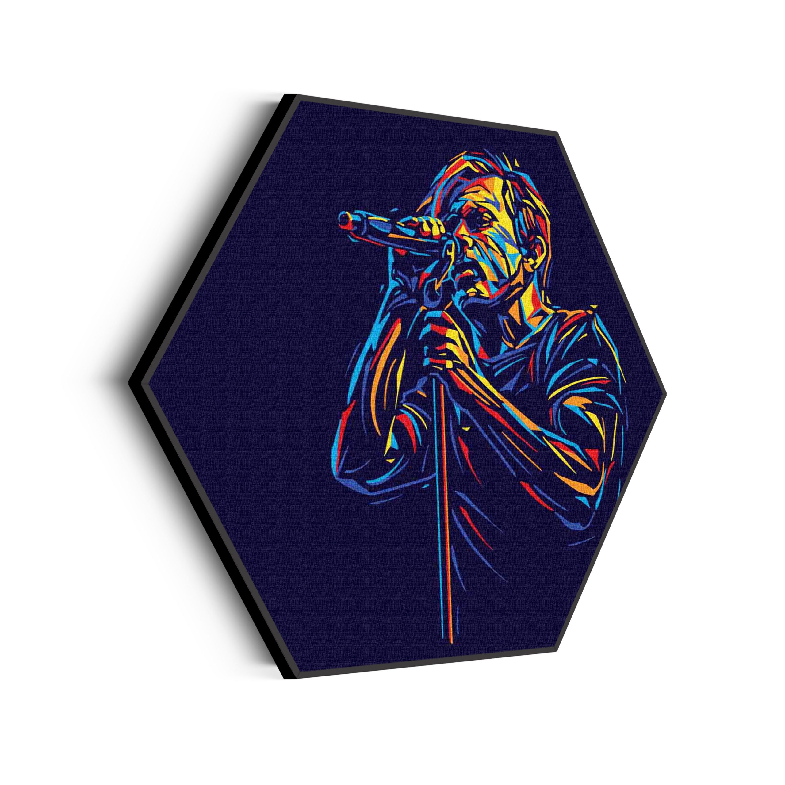 Akoestisch Schilderij Saxofonist Hexagon Template Hexagon muziek 17 scaled 1