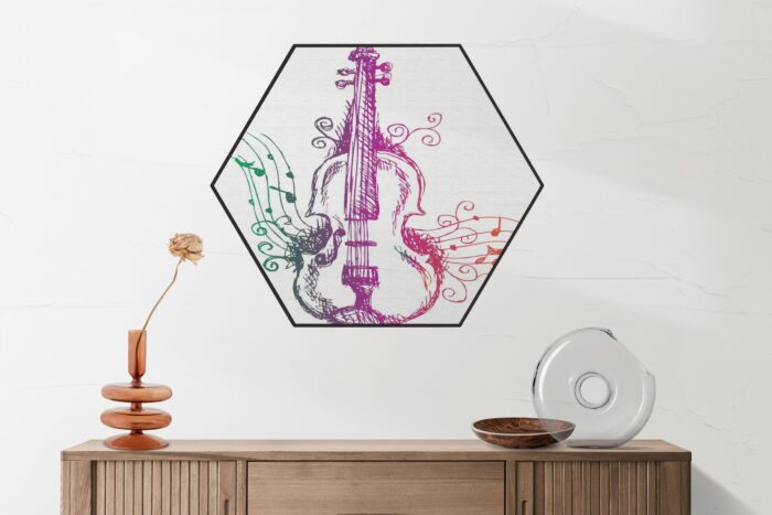 Akoestisch Schilderij De saxofoon Hexagon Template Hexagon muziek 19 2 scaled 1