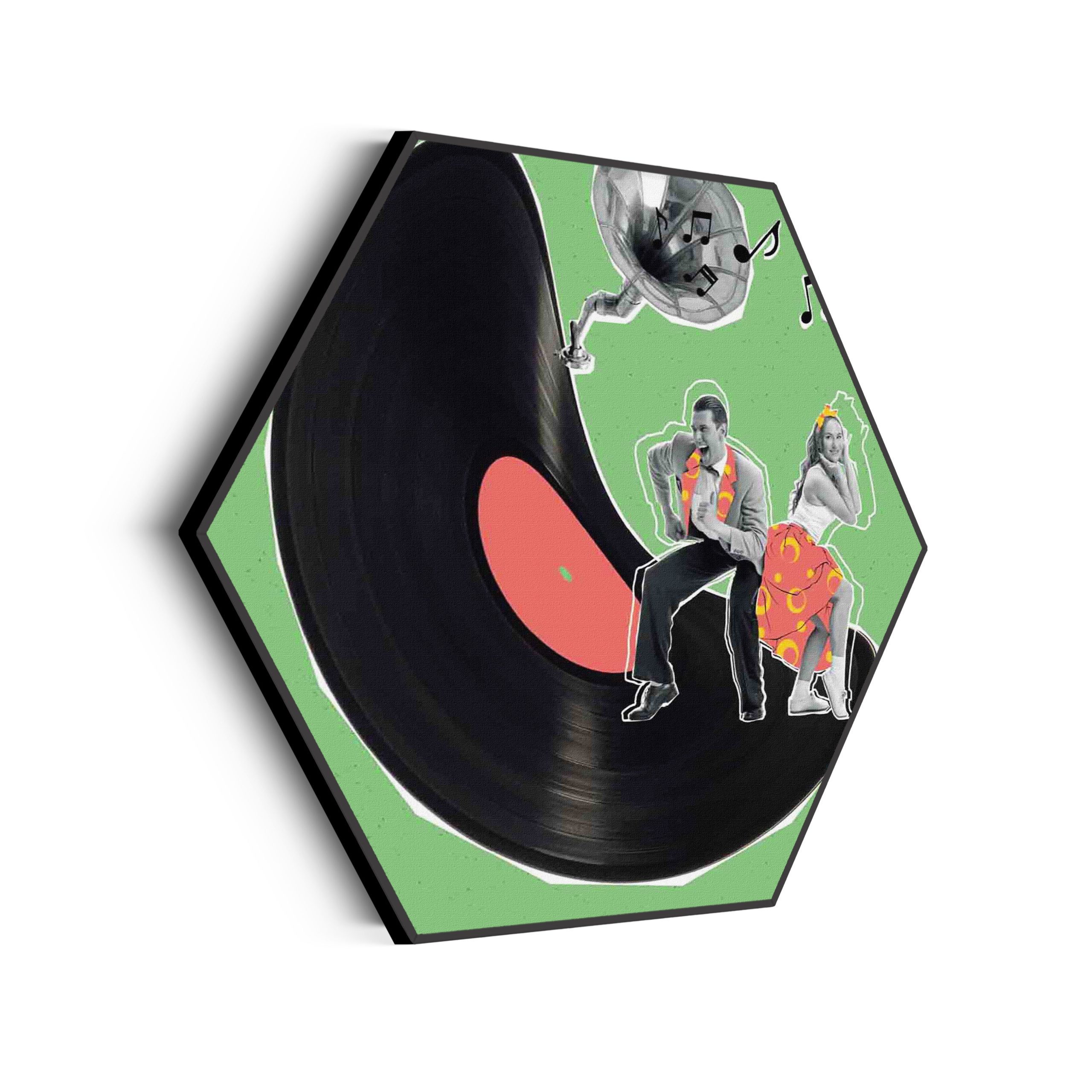 Akoestisch Schilderij Platendraaier Hexagon Template Hexagon muziek 2 scaled 1