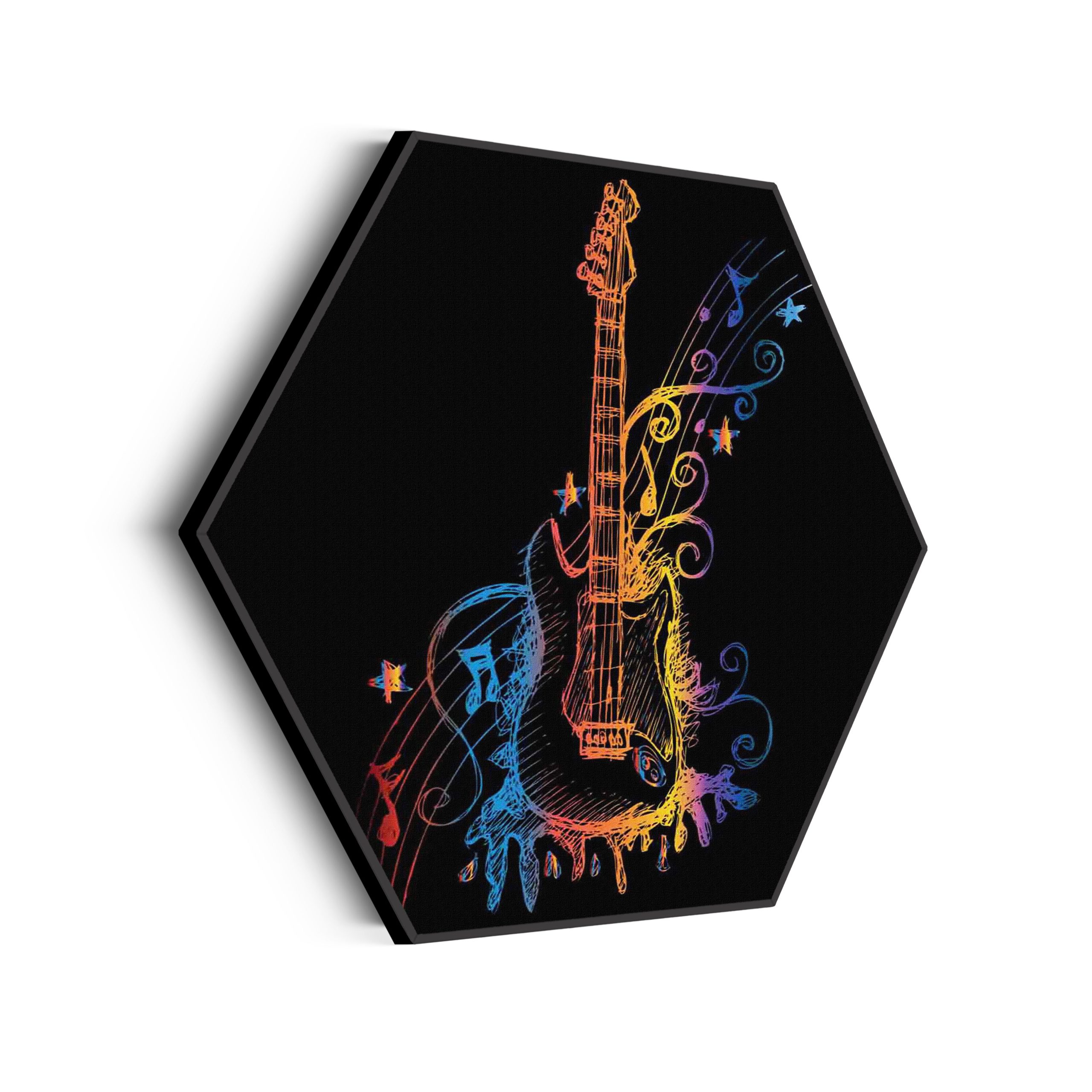 Akoestisch Schilderij Gitaar Hexagon Template Hexagon muziek 20 scaled 1