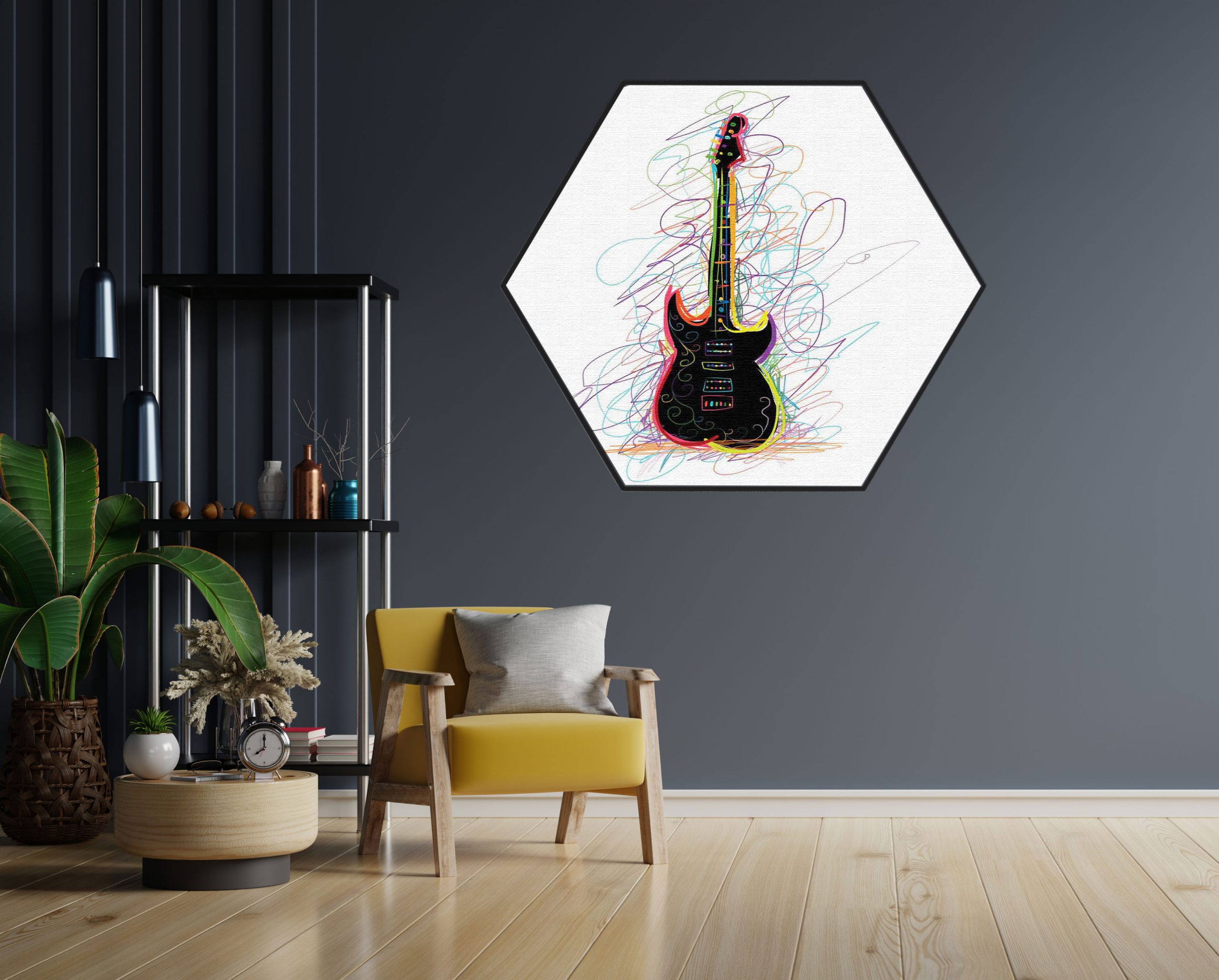 Akoestisch Schilderij De saxofoon Hexagon Template Hexagon muziek 22 1 scaled 1