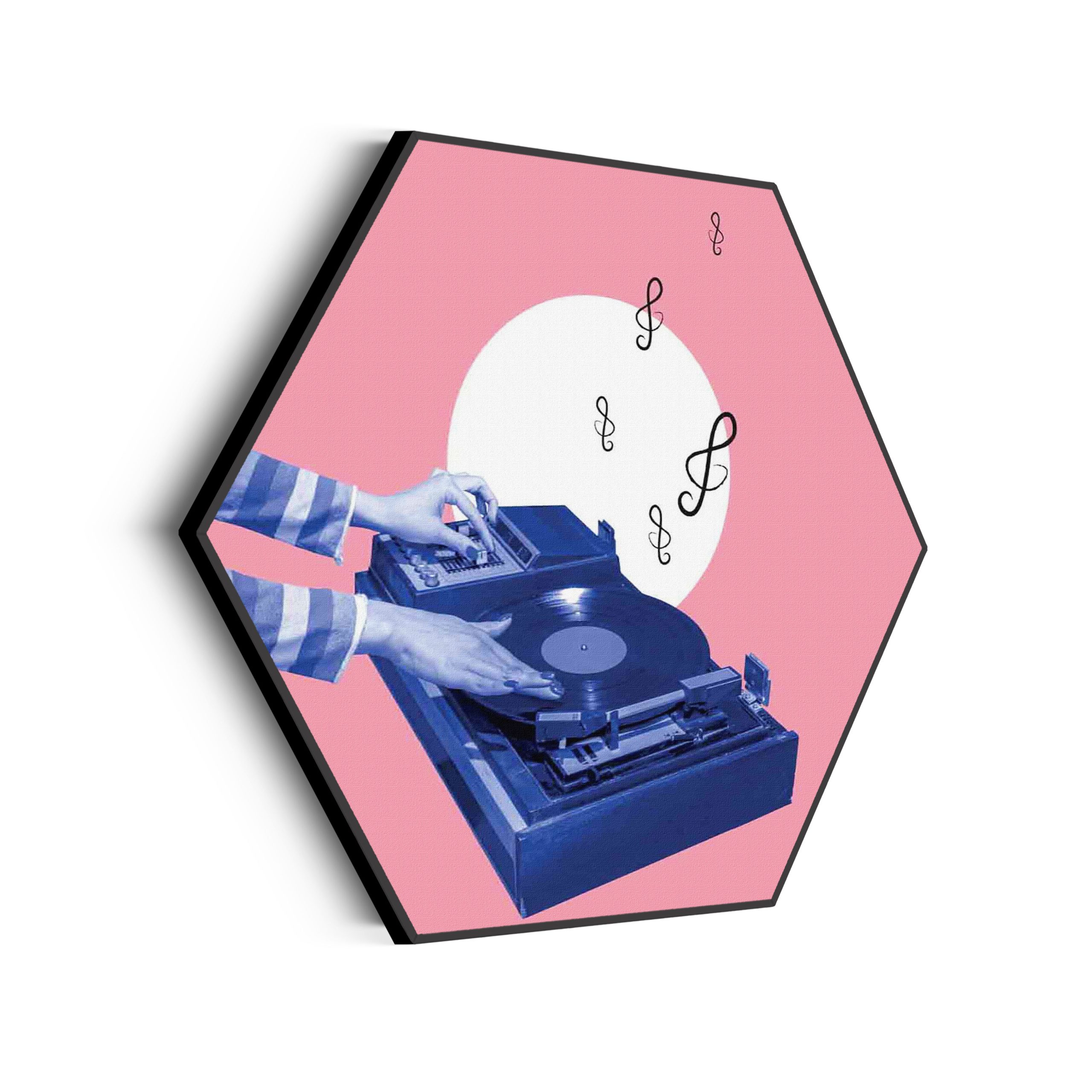 Akoestisch Schilderij The Dancing Disco Hexagon Template Hexagon muziek 3 scaled 1
