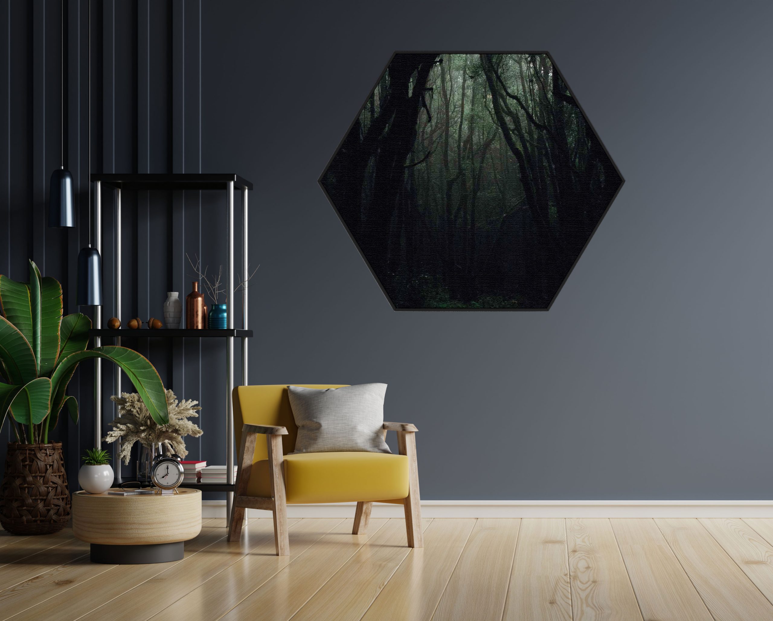 Akoestisch Schilderij Het Donkere Bos Hexagon Template Hexagon natuur 1 1 scaled 1