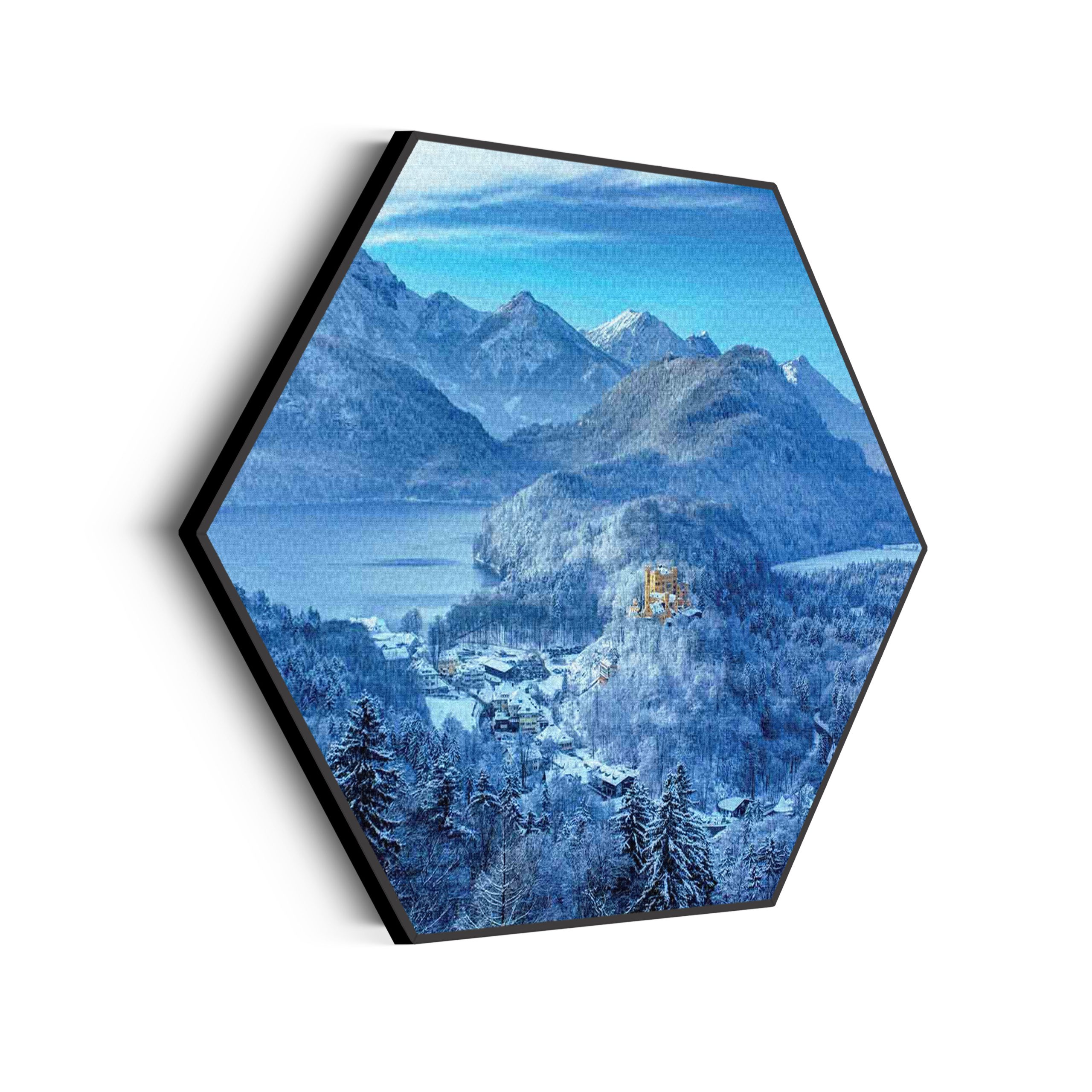Akoestisch Schilderij De witte bergen Hexagon Template Hexagon natuur 40 scaled 1