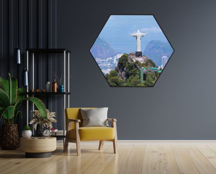 Akoestisch Schilderij Christus de verlosser Hexagon Template Hexagon natuur 50 1 scaled 1