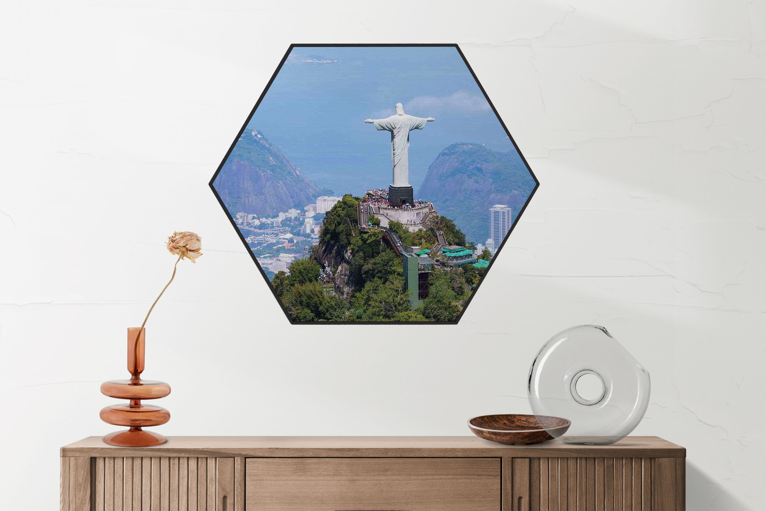 Akoestisch Schilderij Christus de verlosser Hexagon Template Hexagon natuur 50 2 scaled 1