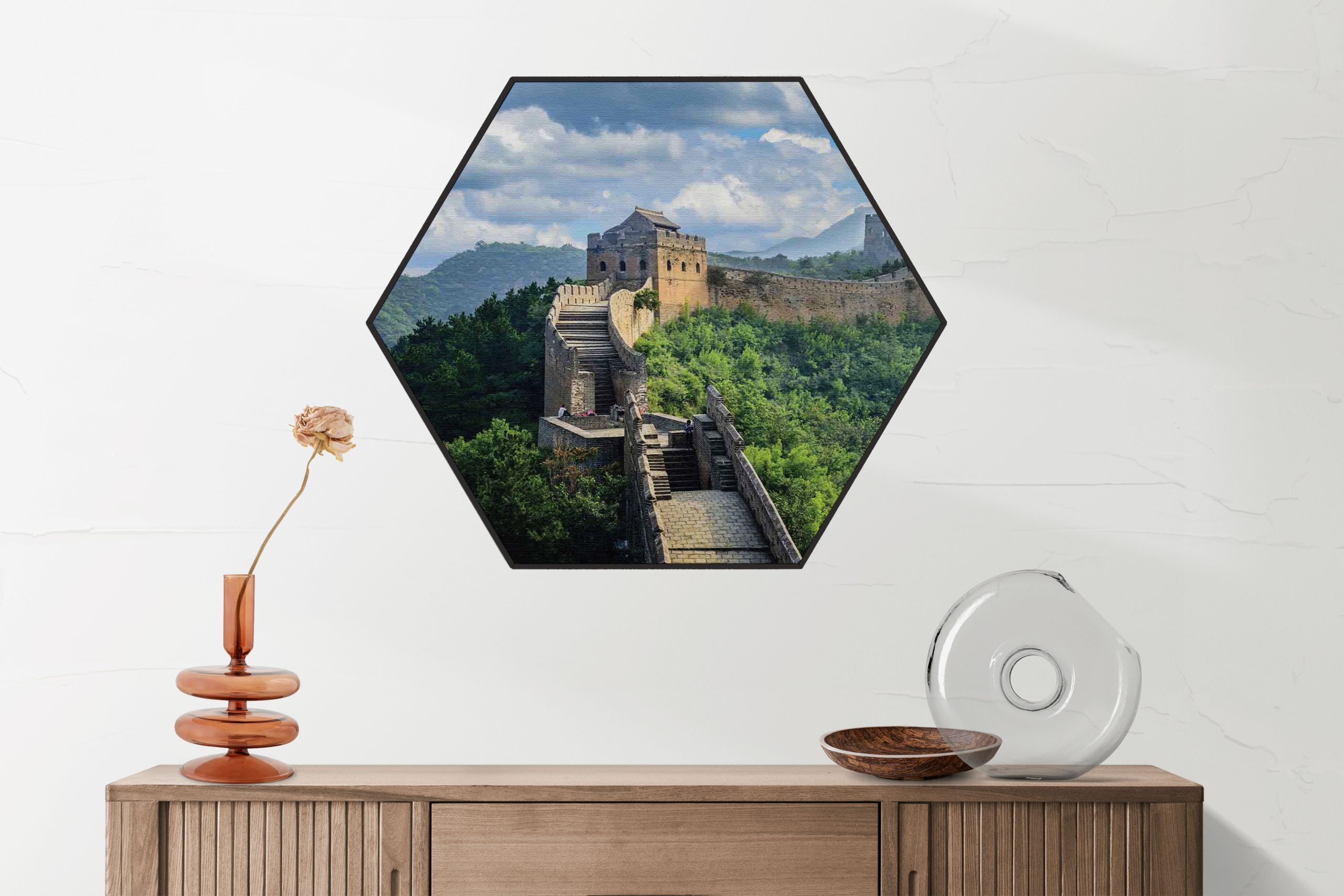 Akoestisch Schilderij De Chinese muur 2 Hexagon Template Hexagon natuur 51 2 scaled 1