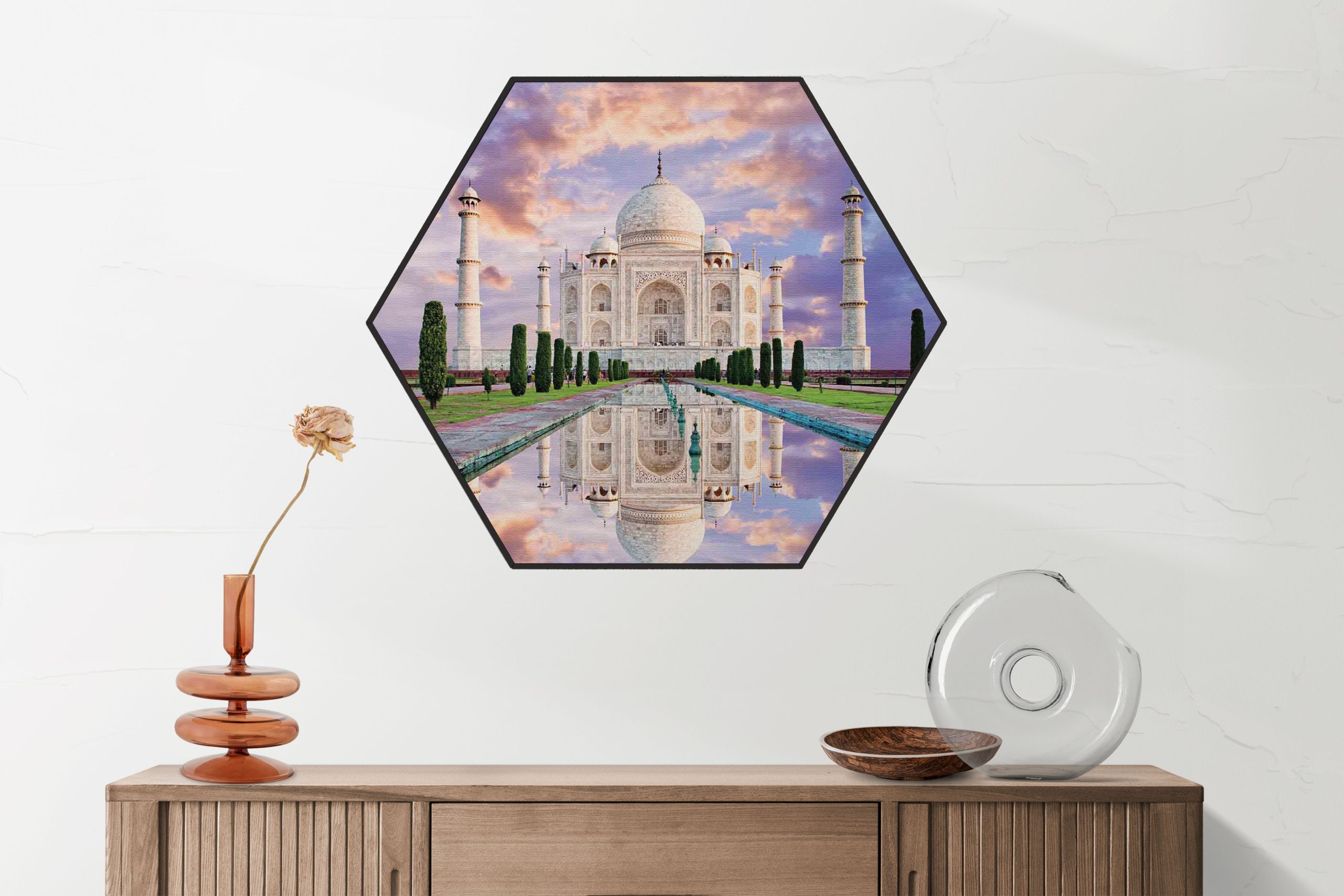 Akoestisch Schilderij De Tajmahal 2 Hexagon Template Hexagon natuur 58 2 scaled 1