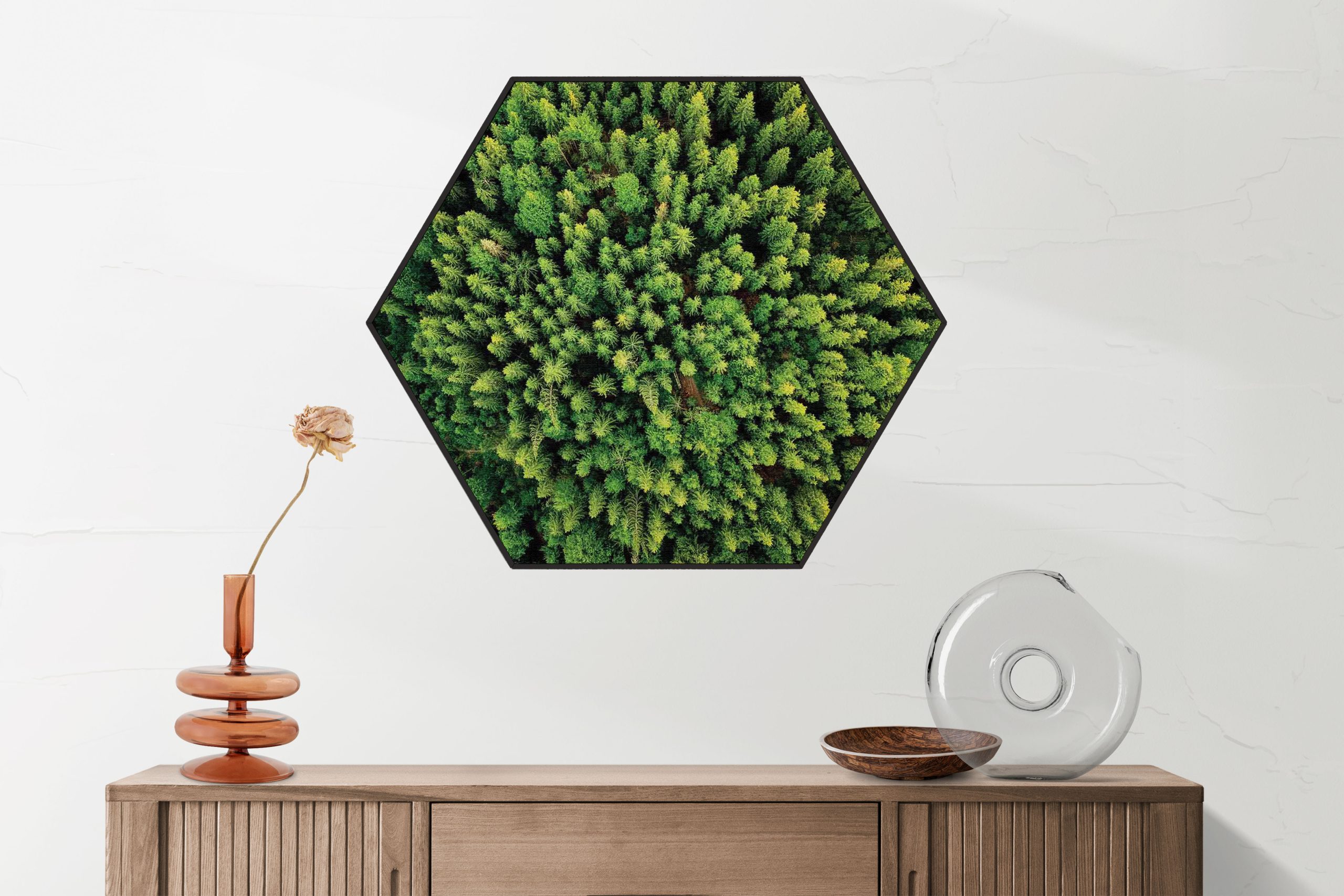 Akoestisch Schilderij Het groene bos Hexagon Template Hexagon natuur 64 2 scaled 1