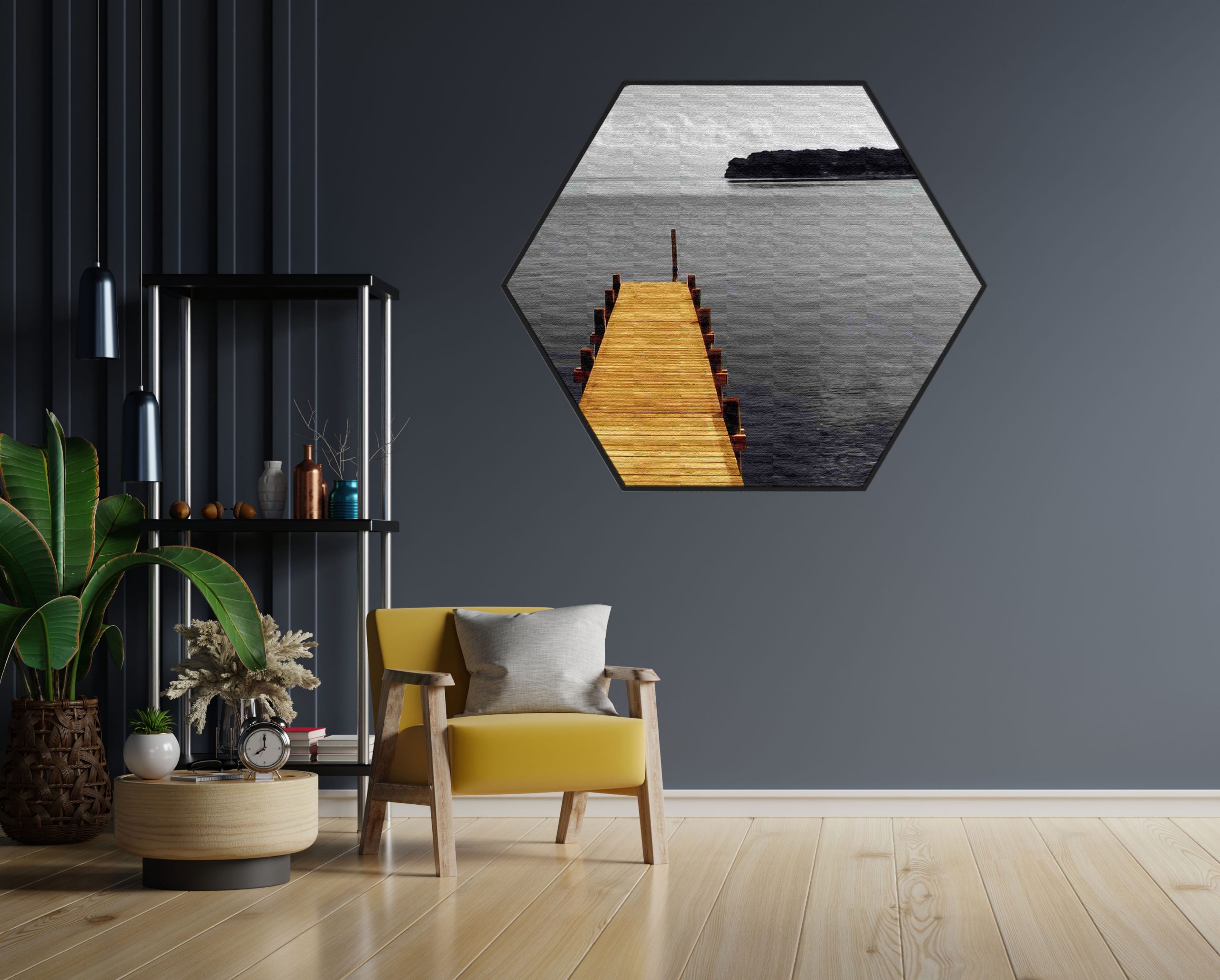 Akoestisch Schilderij De gele Steiger Hexagon Template Hexagon natuur 7 1 scaled 1