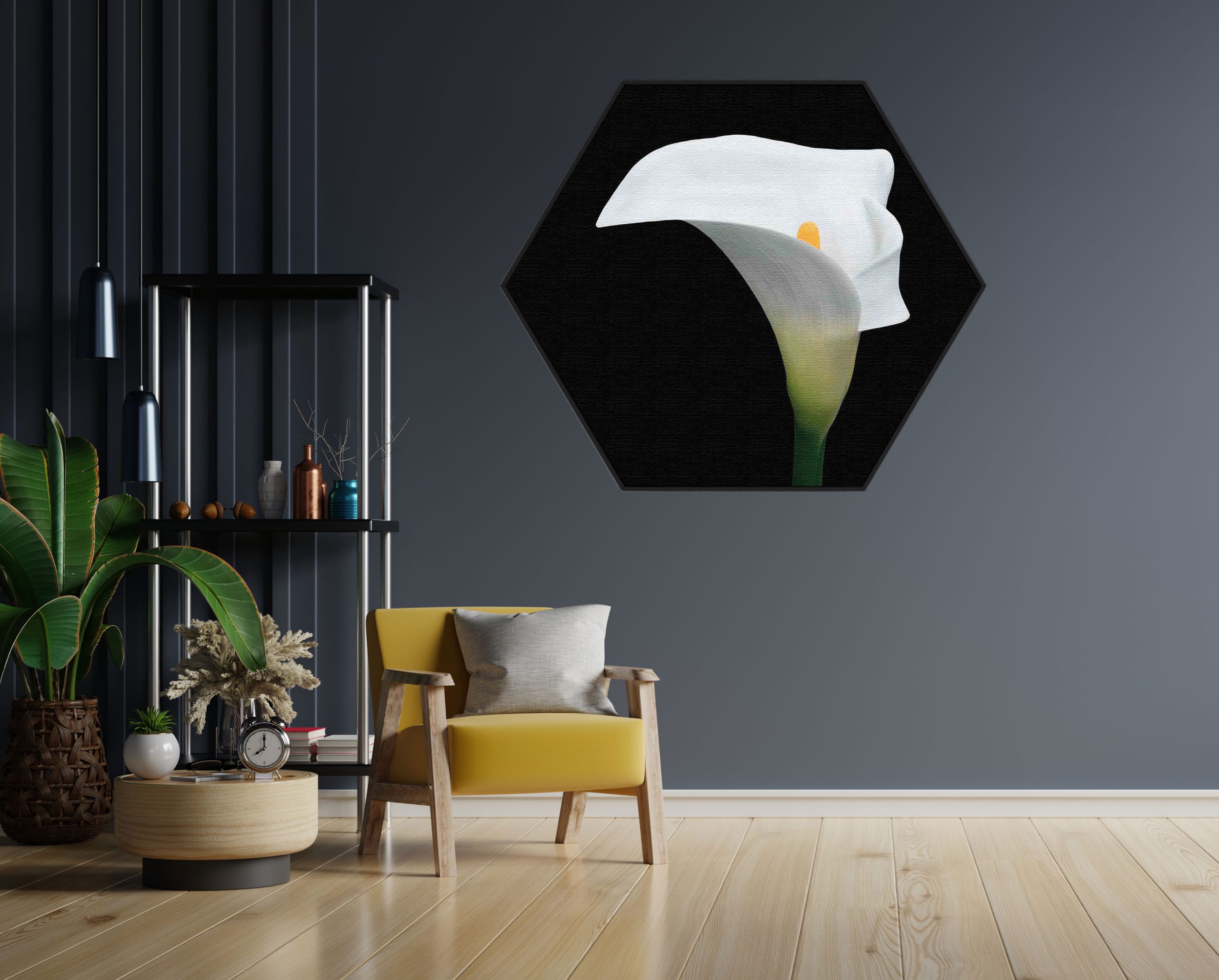 Akoestisch Schilderij Witte Lelie Hexagon Template Hexagon natuur 73 1 scaled 1