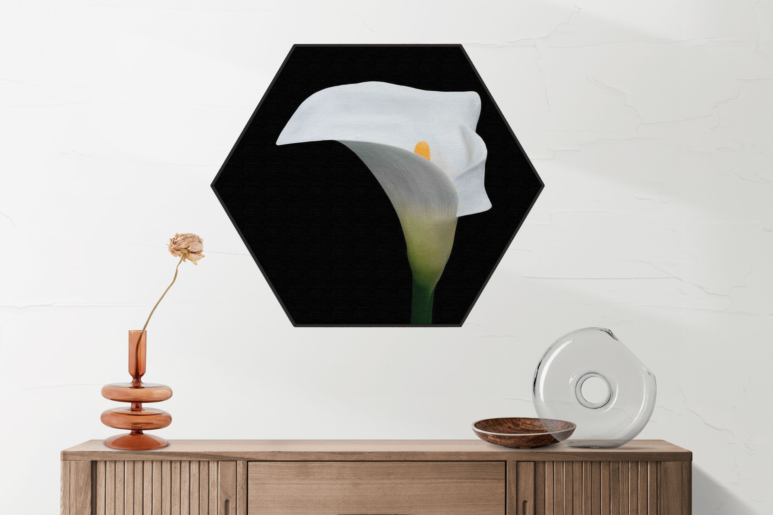 Akoestisch Schilderij Witte Lelie Hexagon Template Hexagon natuur 73 2 scaled 1