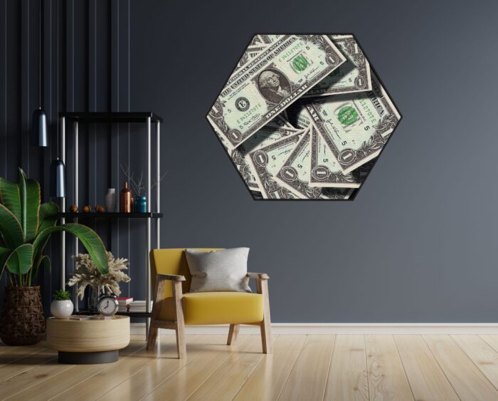 Akoestisch Schilderij Dollars Money George Washington Hexagon Template Hexagon overig 05 1 scaled 1