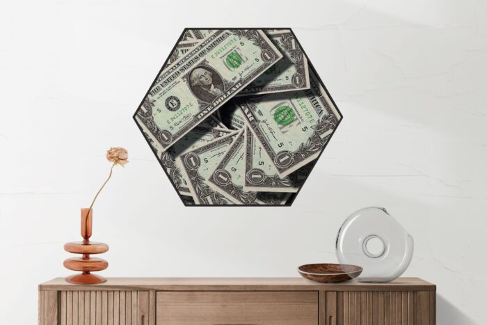 Akoestisch Schilderij Dollars Money George Washington Hexagon Template Hexagon overig 05 2 scaled 1