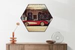 Akoestisch Schilderij Route 66 Hexagon Template Hexagon retro 12 2 scaled 1